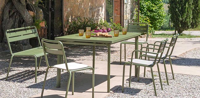 EMU Gartenmöbel Star Outdoorstuhl mit Tisch und Bank