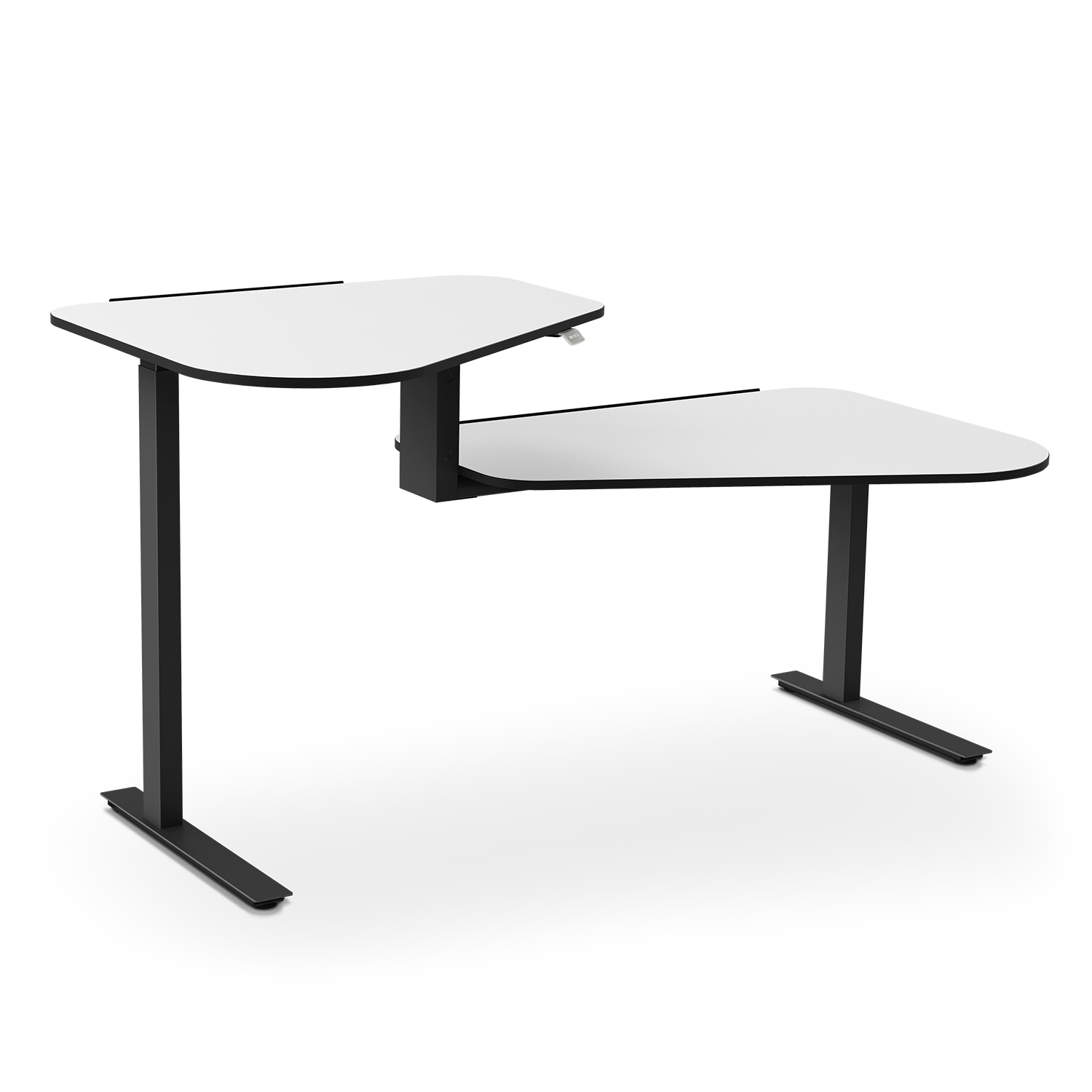 aeris active office desk black left white black 591 BK LIWHBK 90023