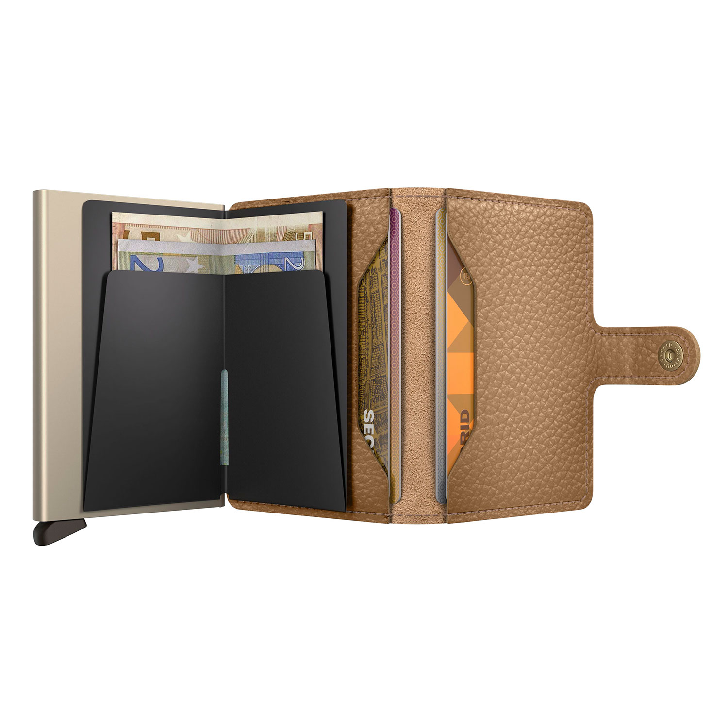 secrid miniwallet Pebble Cappuccino Sand offen 104724