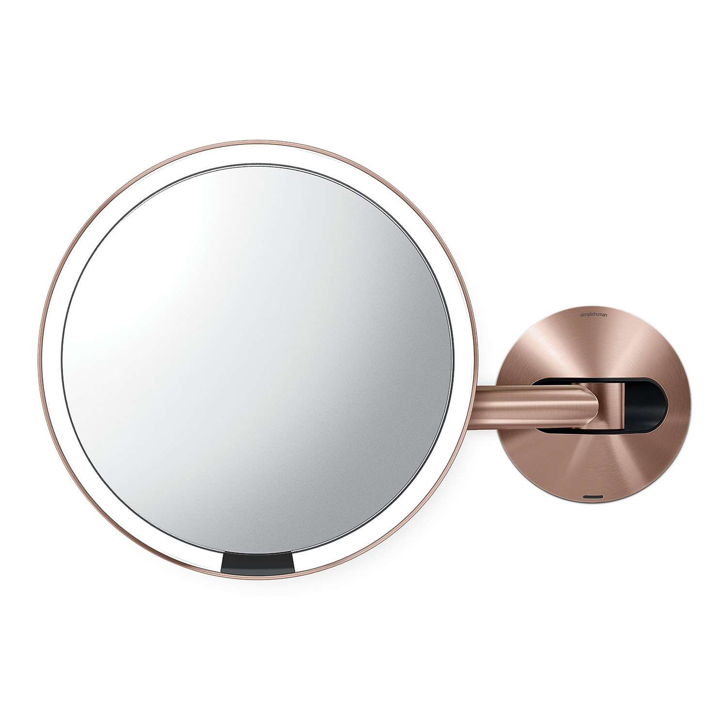 simplehuman sensorspiegel mit wandhalterung wiederaufladbar rosegold 98296