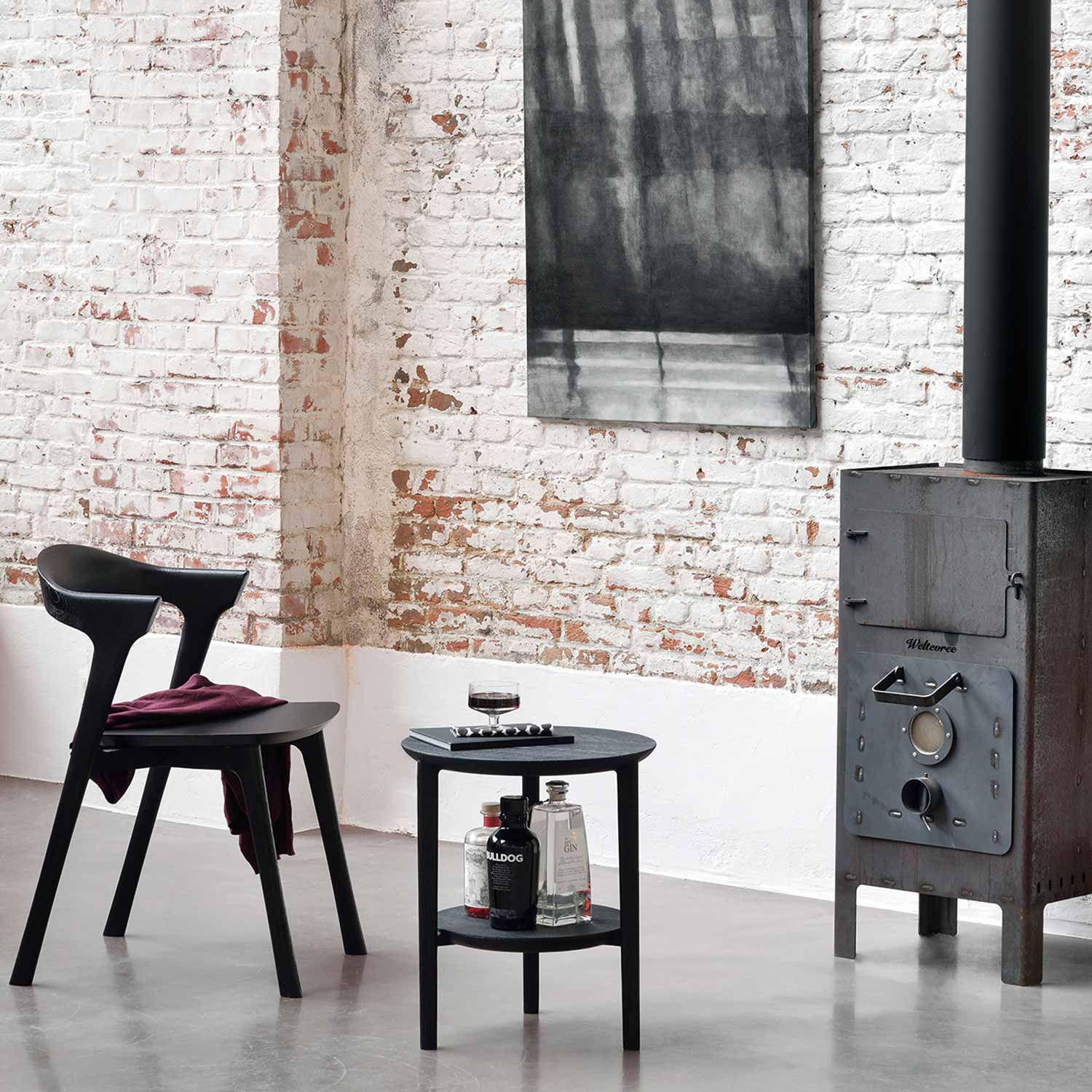 ethnicraft bok beistelltisch schwarz ambiente stuhl 84327