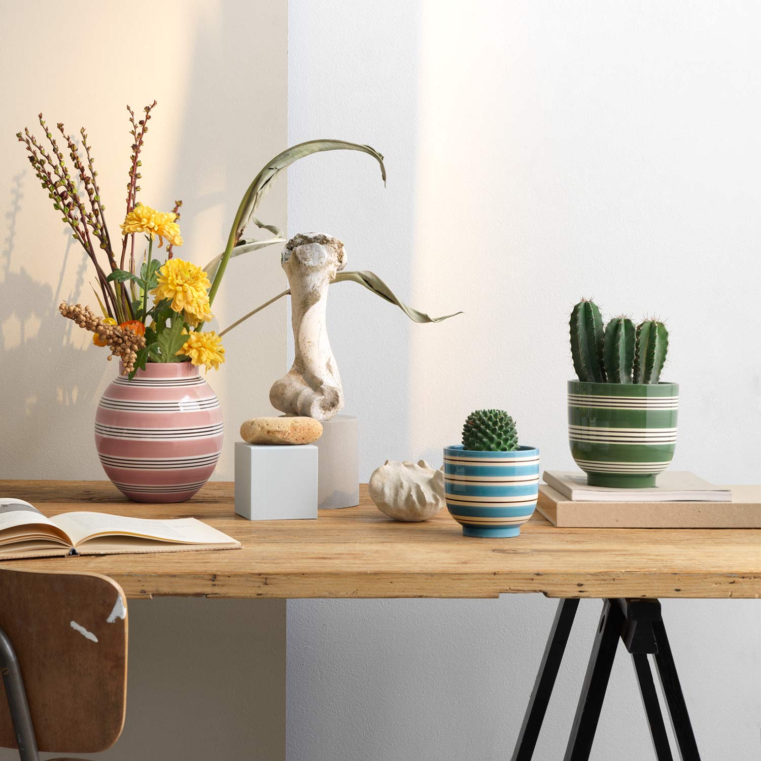 kaehler omaggio nuovo vase tauben rosa blumenvase 74119