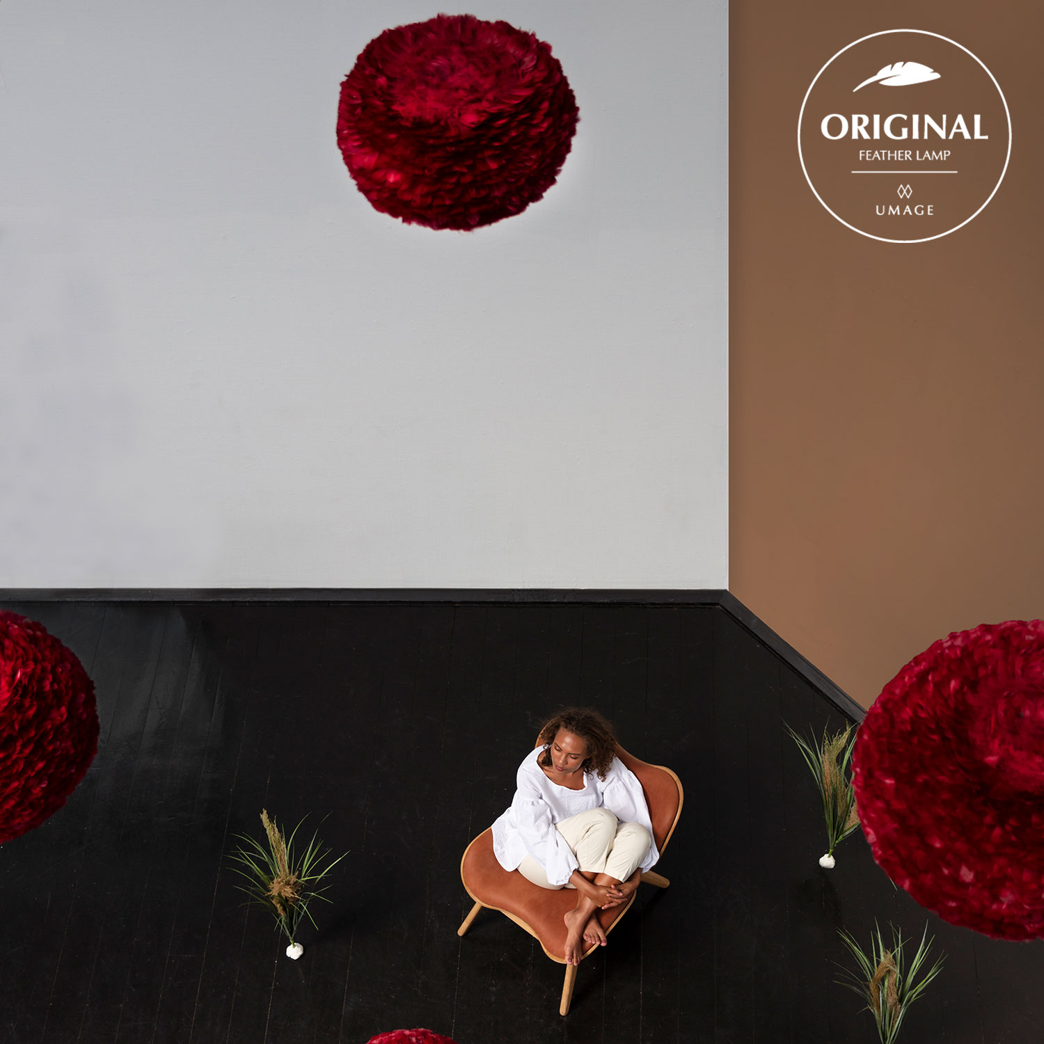 umage eos rot pendelleuchte original feather 72609