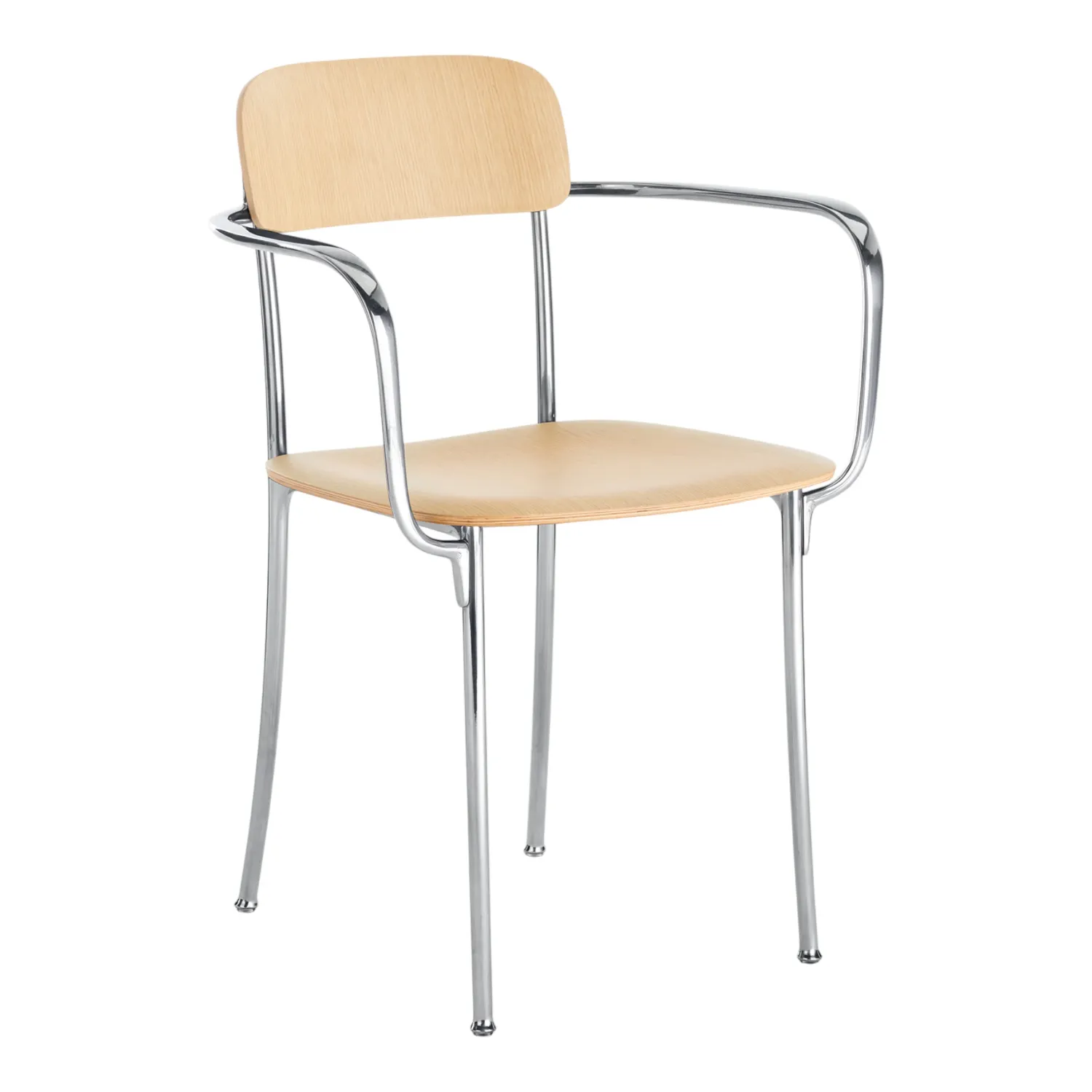 Kartell - Savoia Kleiner Holzsessel Aluminium Eiche hell