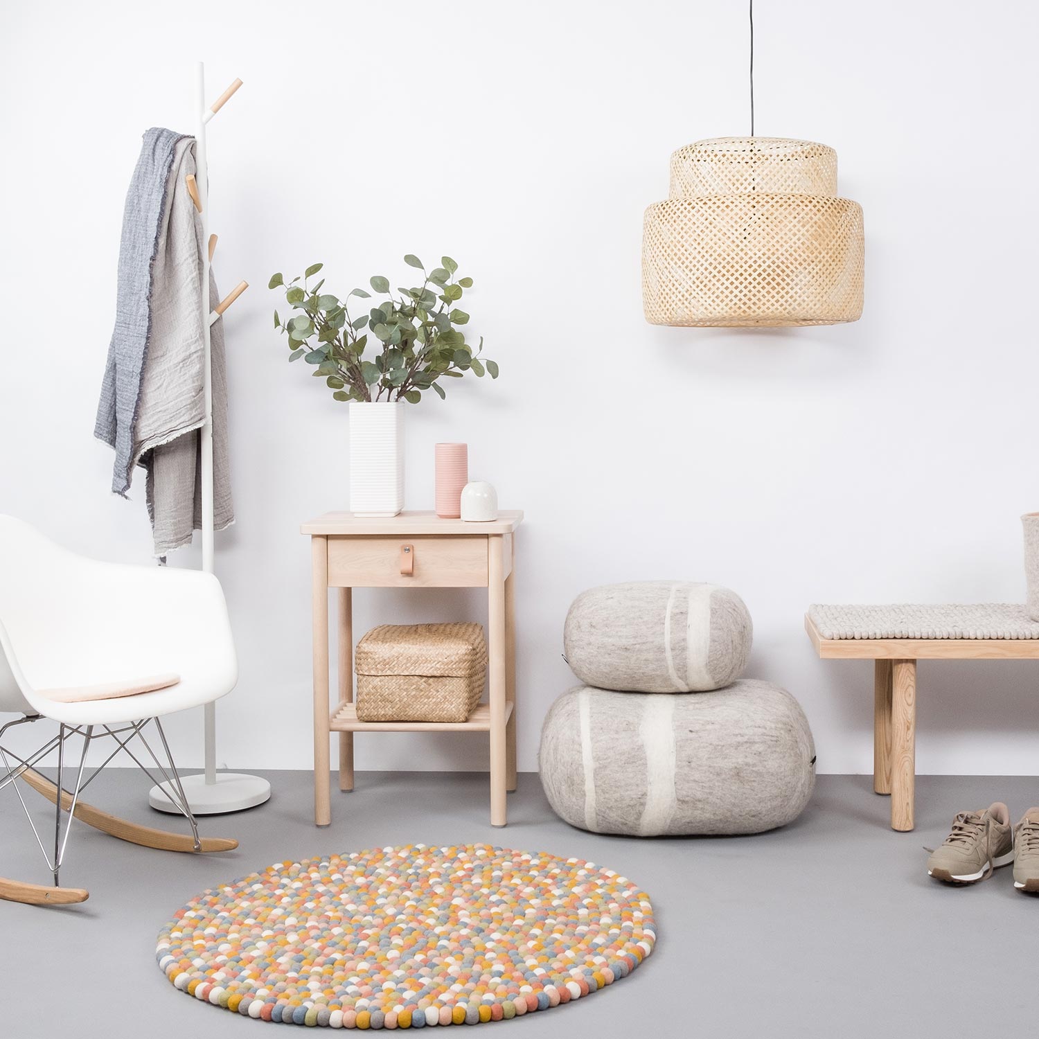 myfelt liese filzkugelteppich rund zimmer 51874