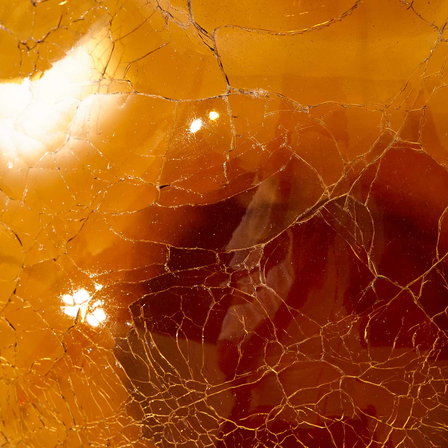 pols potten ball body vase crackled glas gelb L close up 99151