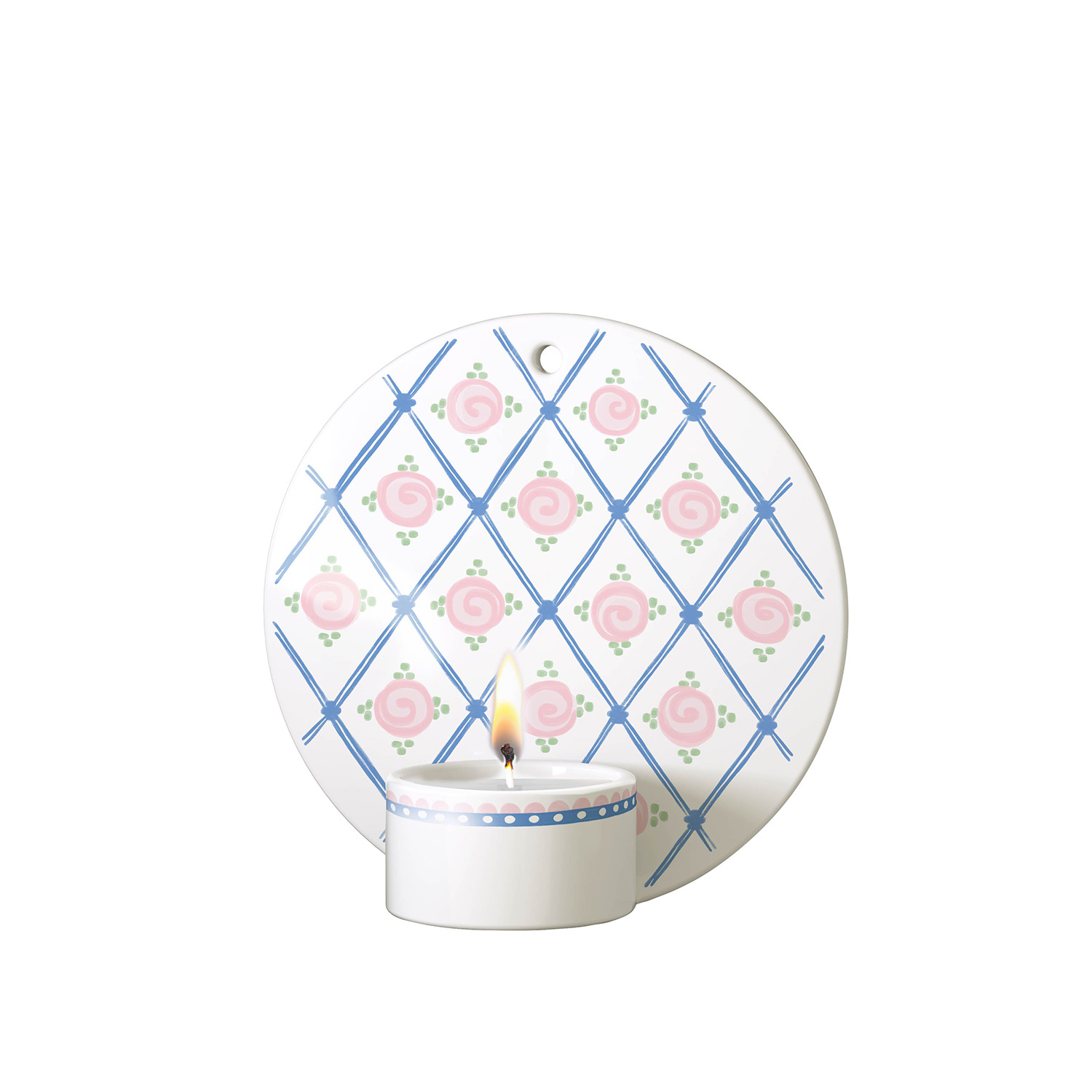 Björn Wiinblad - Dora Teelichthalter ⌀13 cm blauer harlekin