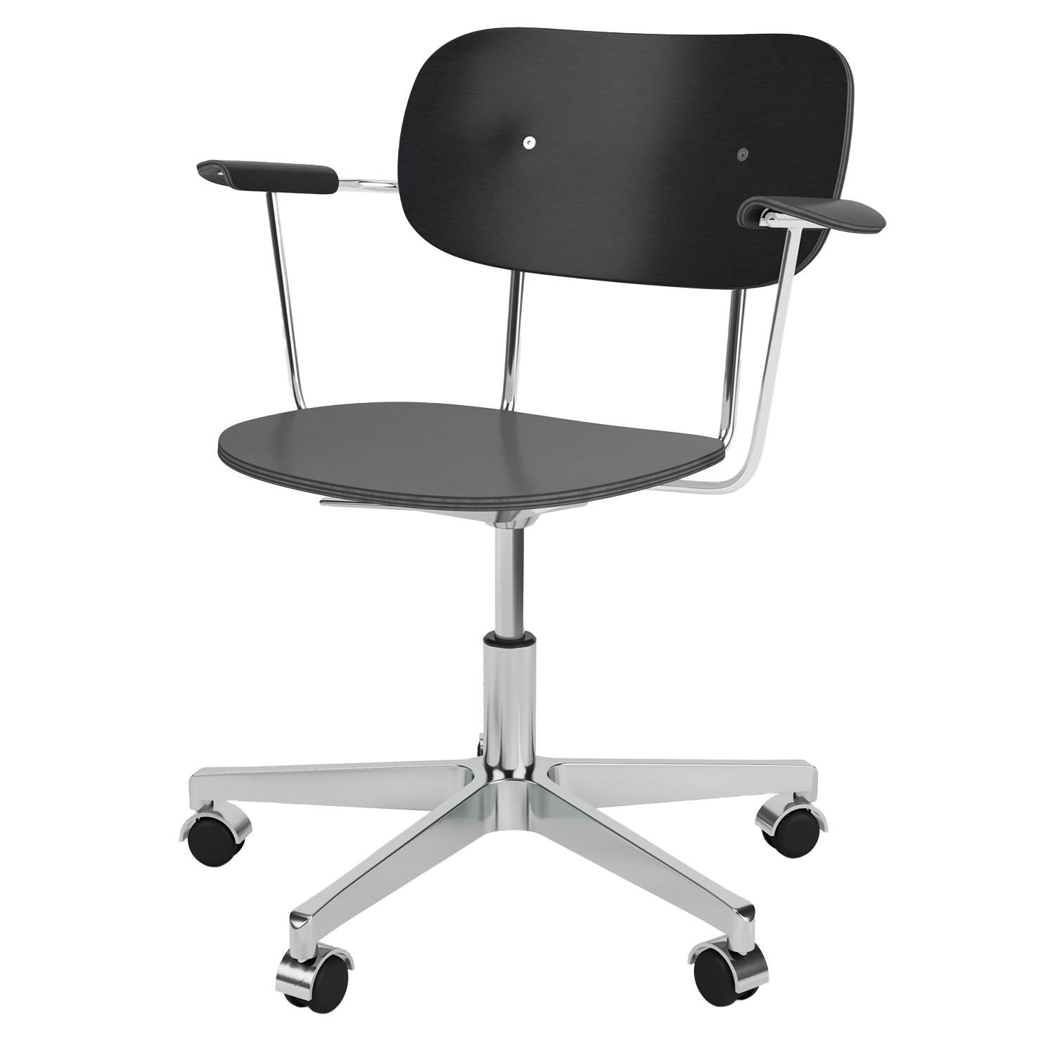 audo co task chair mit armlehnen chrom schwarz 1503539 101213