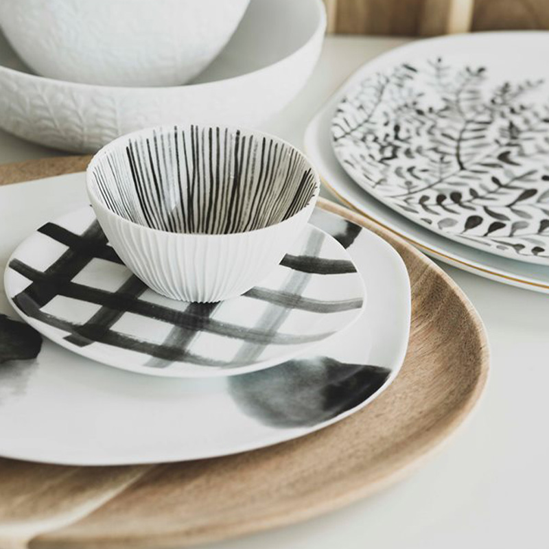 mix and match raeder design karo aquarell ranken akazie teller