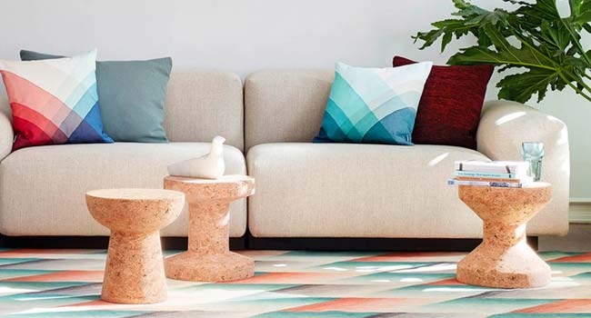 Vitra Möbel Cork Family verschiedene Ausführungen im Wohnzimmer