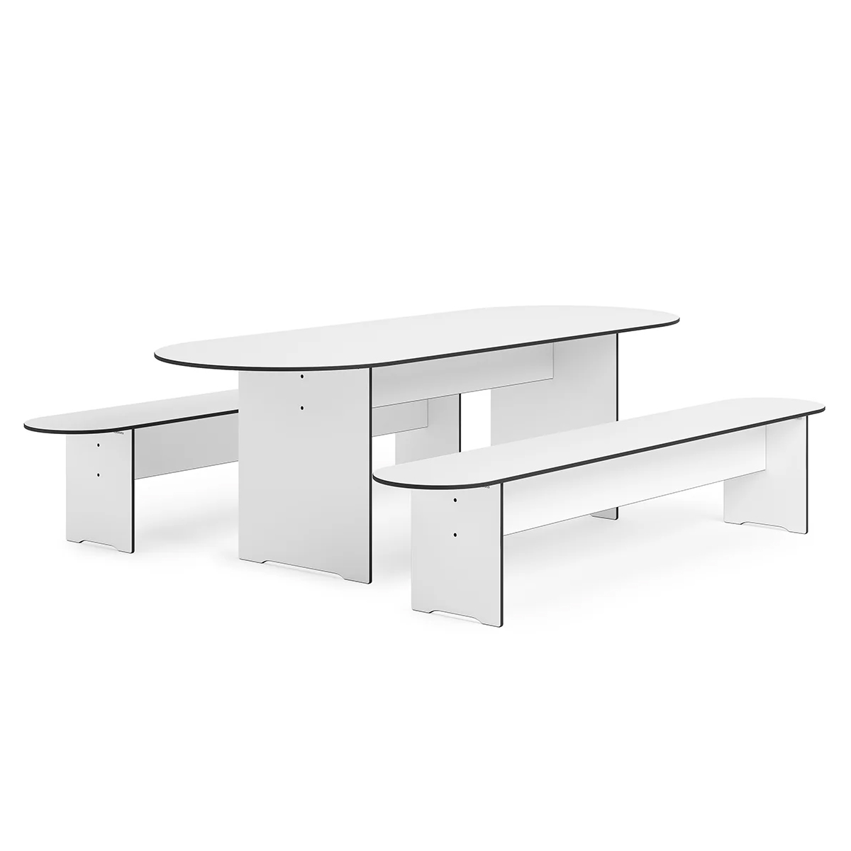 conmoto riva vario round tisch mit bank weiss 101883