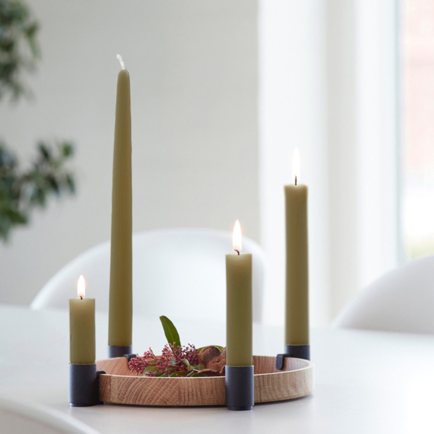 applicata luna tablett kerzenhalter gruen 75572