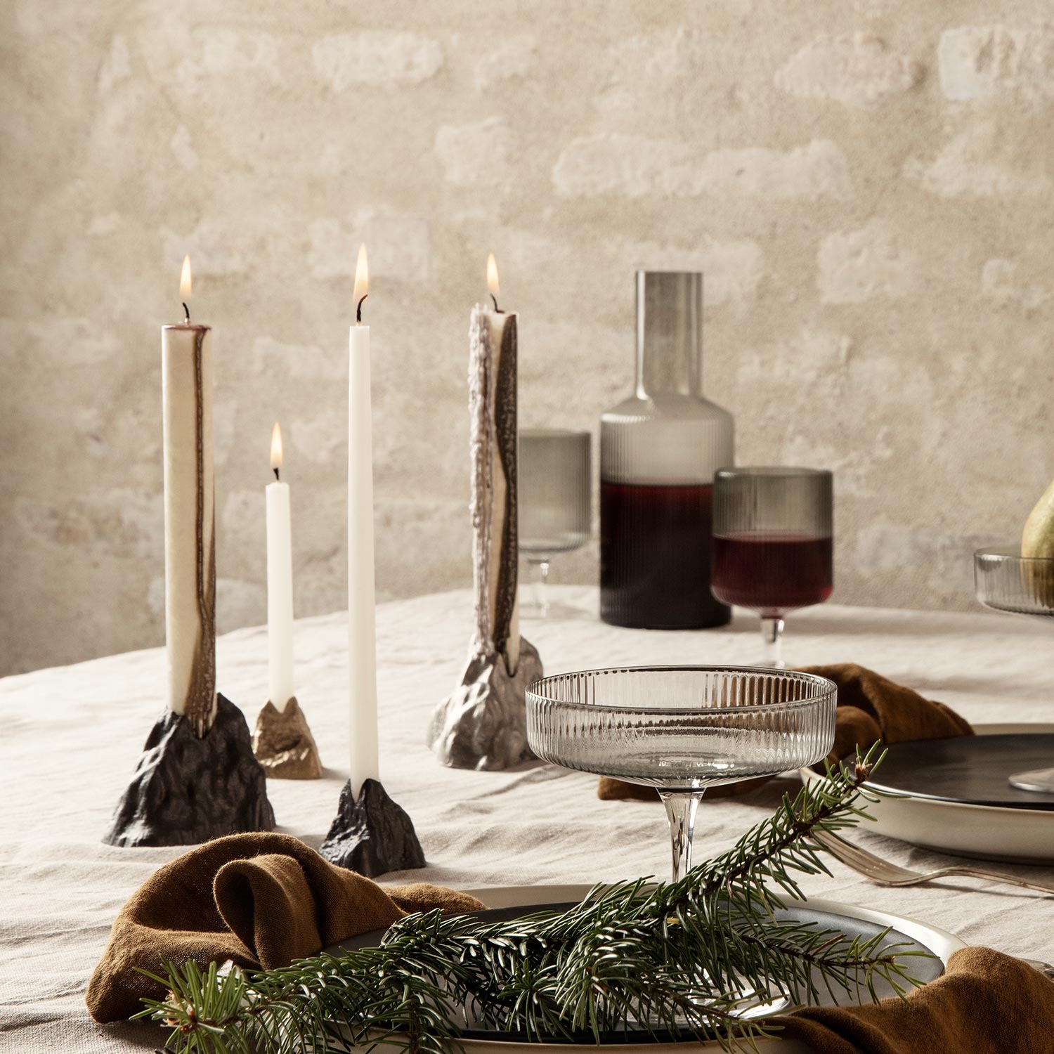 stone candle holder ferm living 59004