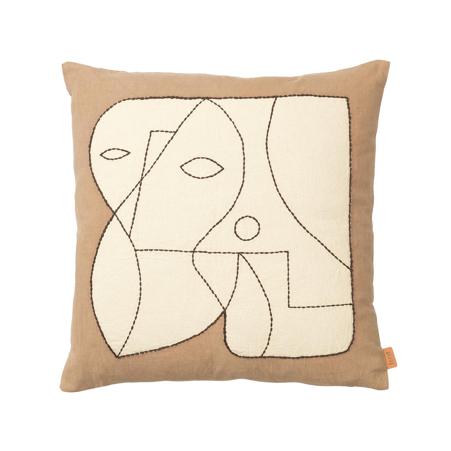 ferm living figure kissen taupe off white 96253