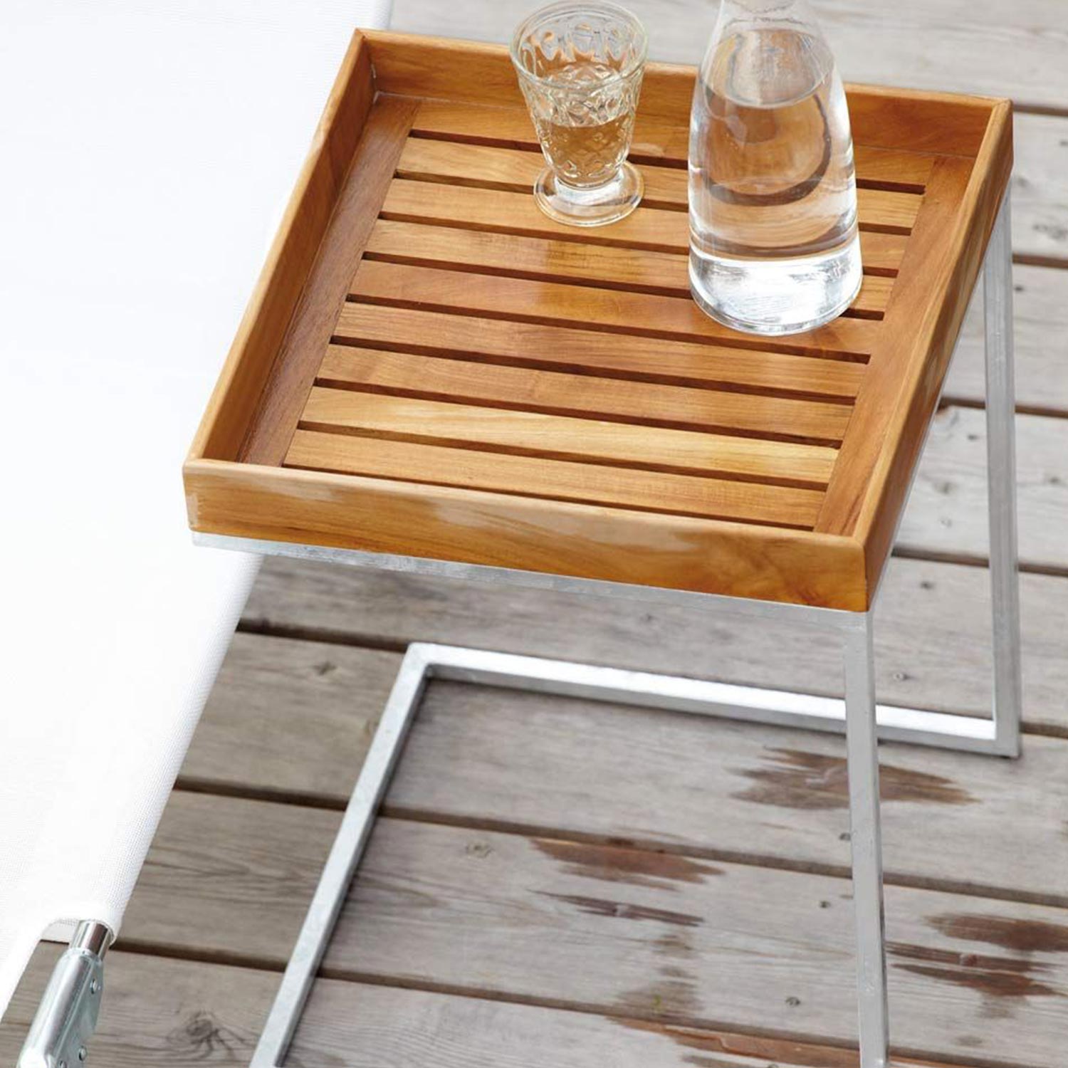 jan kurtz pizzo beistelltisch teak edelstahl 67766