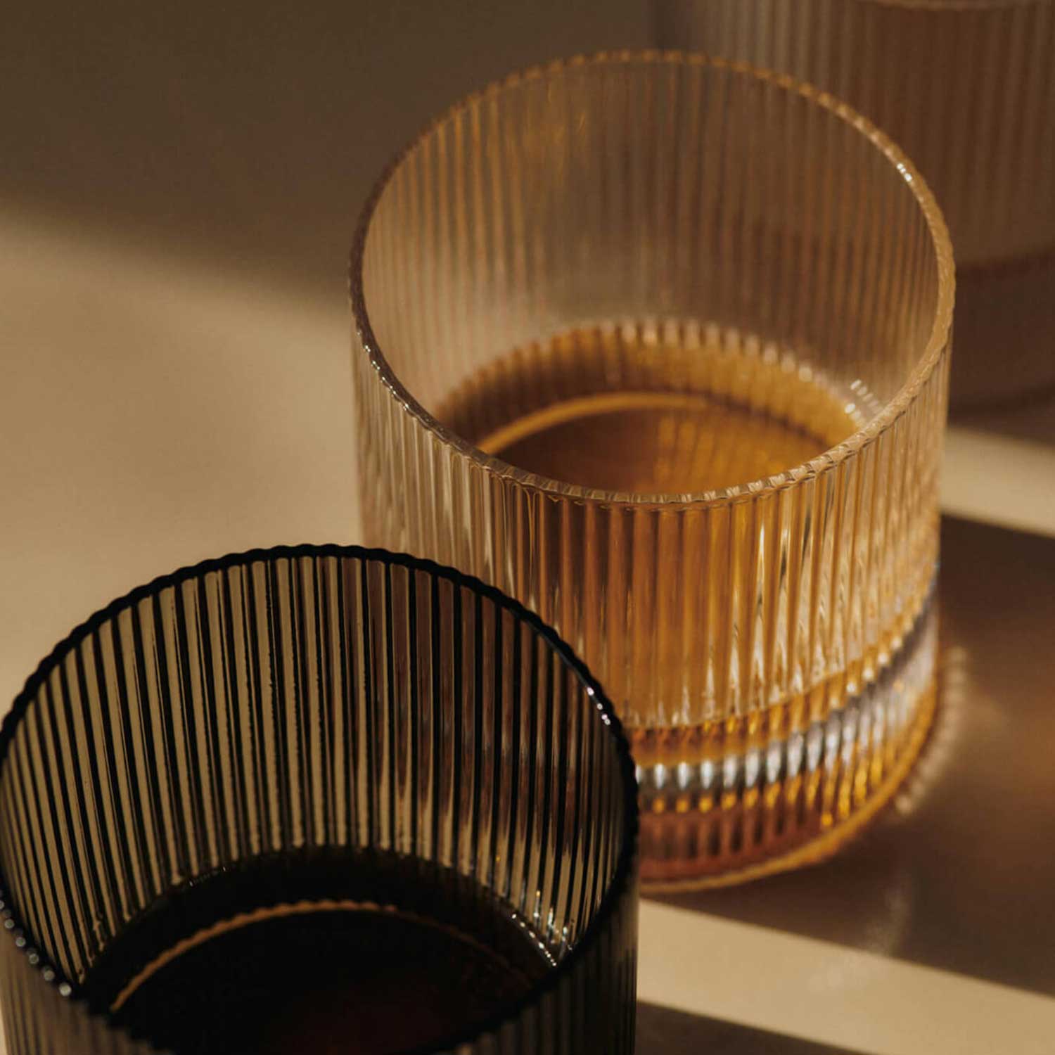Ferm Living - Ripple Becherglas 2er-Set blush