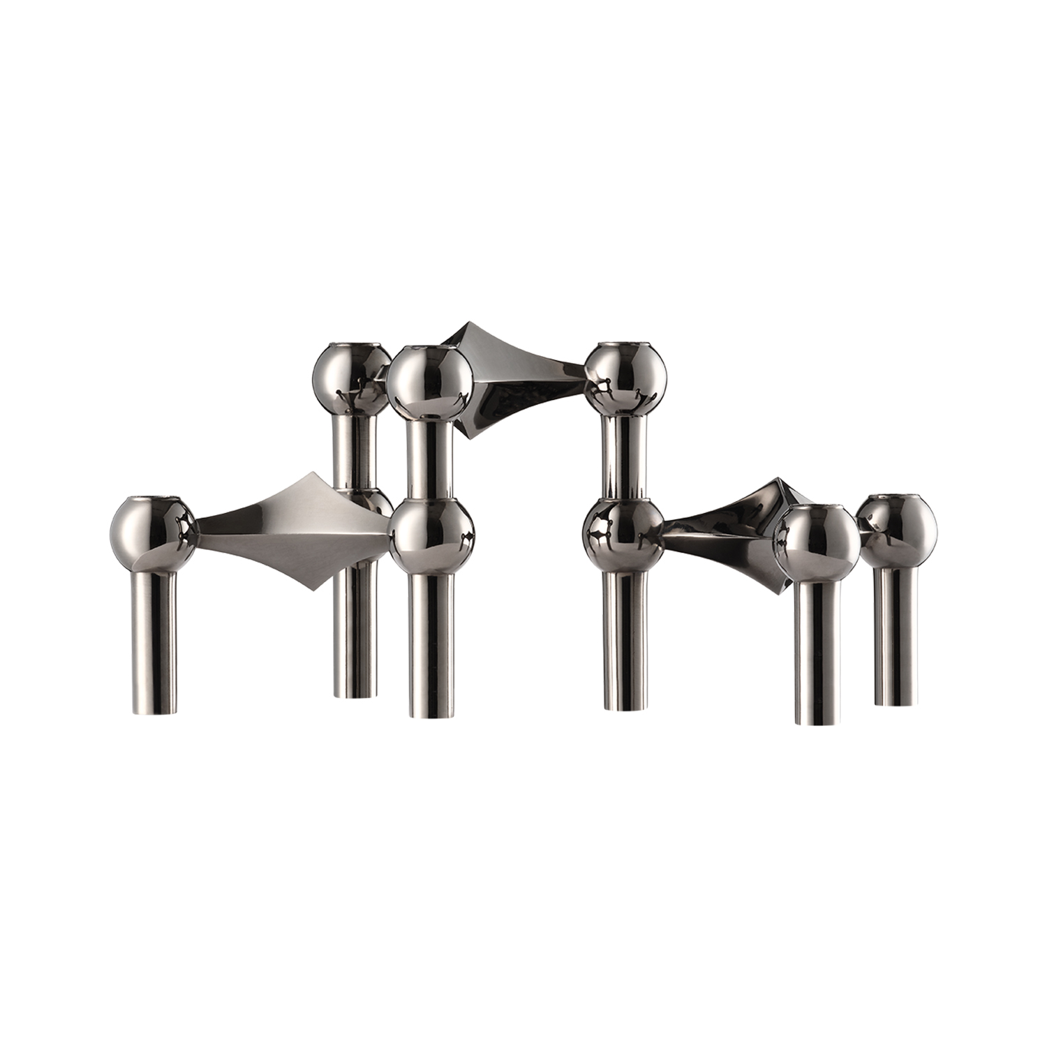 stoff nagel kerzenhalter set schwarz chrom 97096