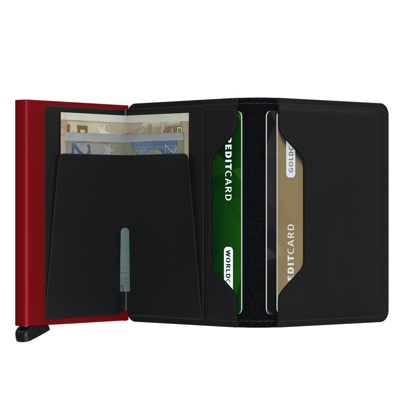 slimwallet matte offen schwarz rot secrid 53478