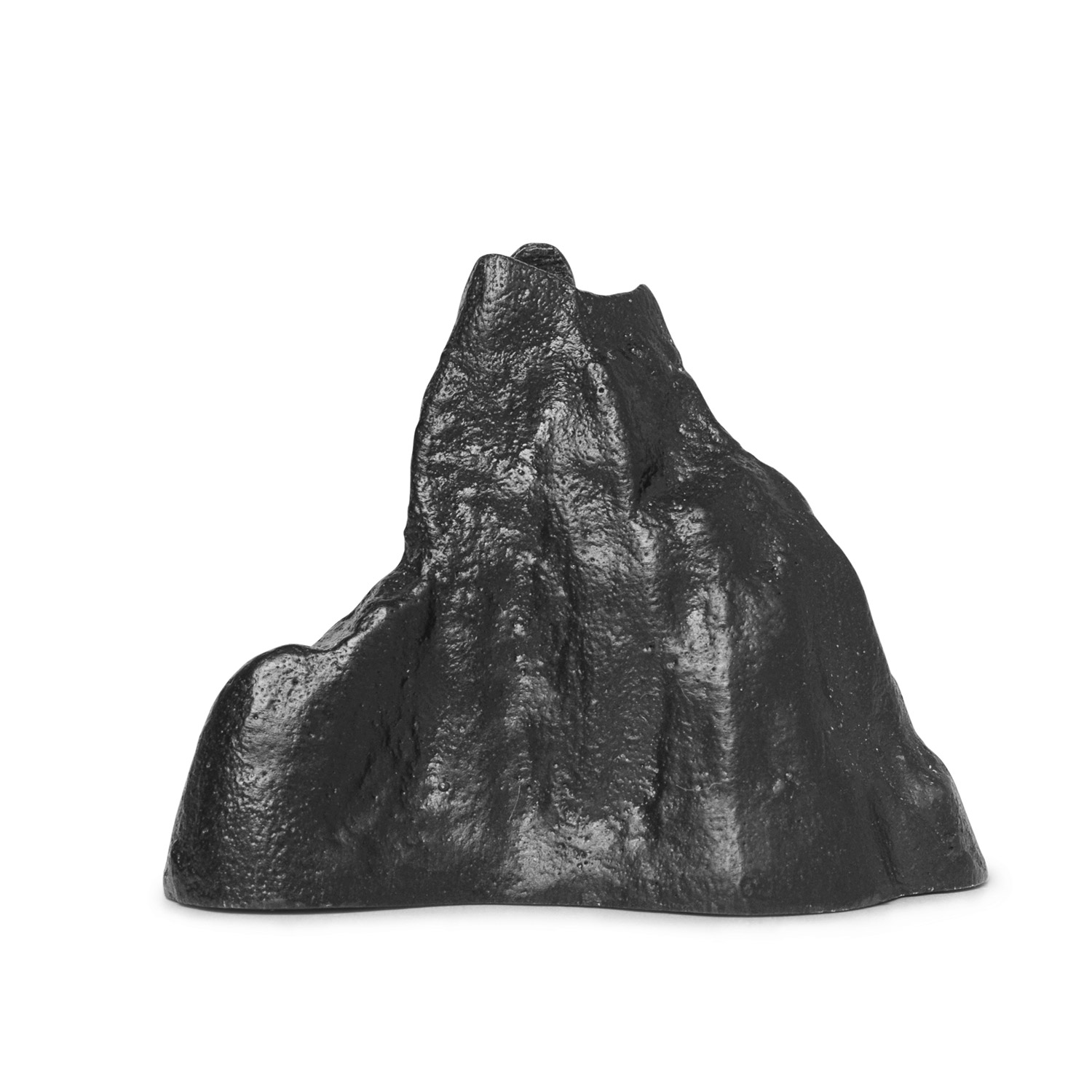 small alu schwarz ferm living stone candle holder 59011