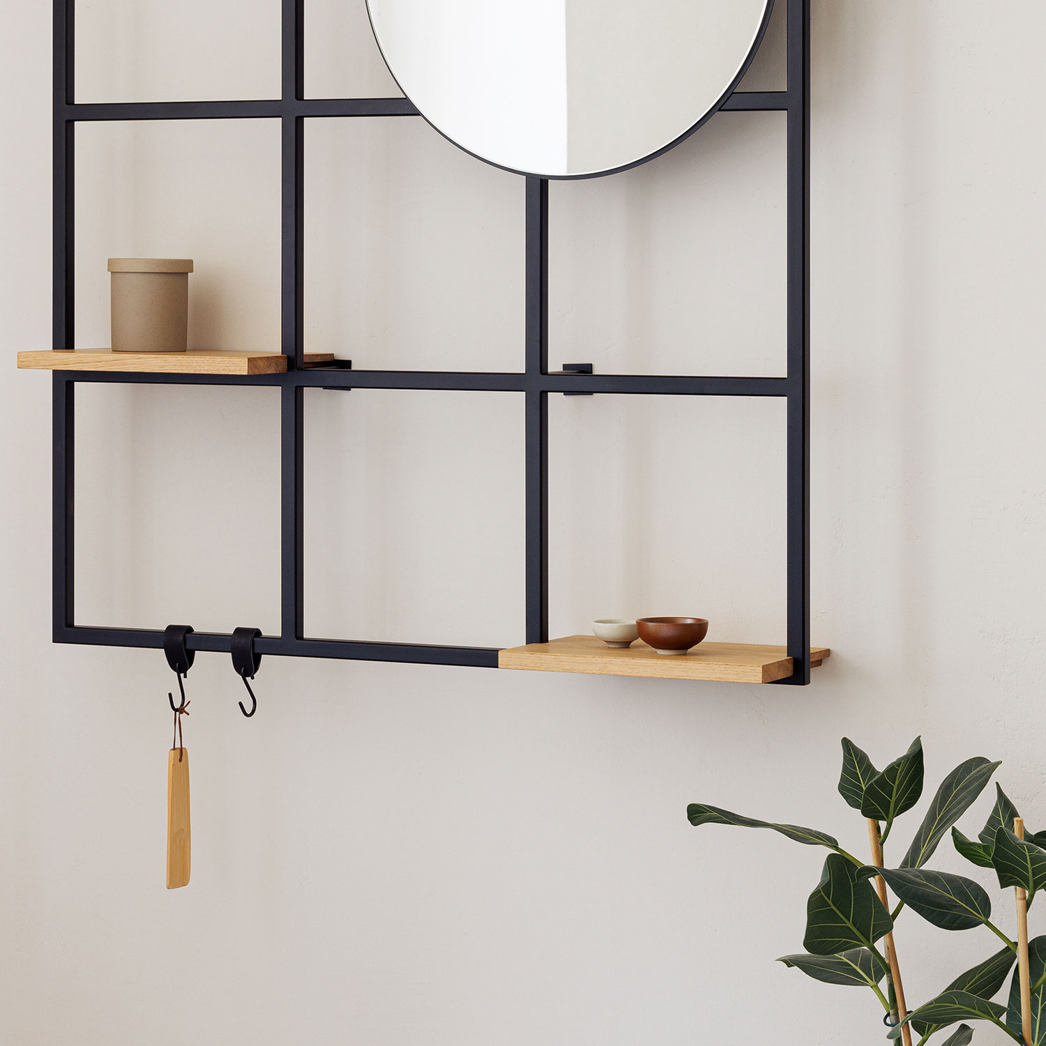 metallbude rivo metallregal schwarz wohnzimmer spiegel 96970