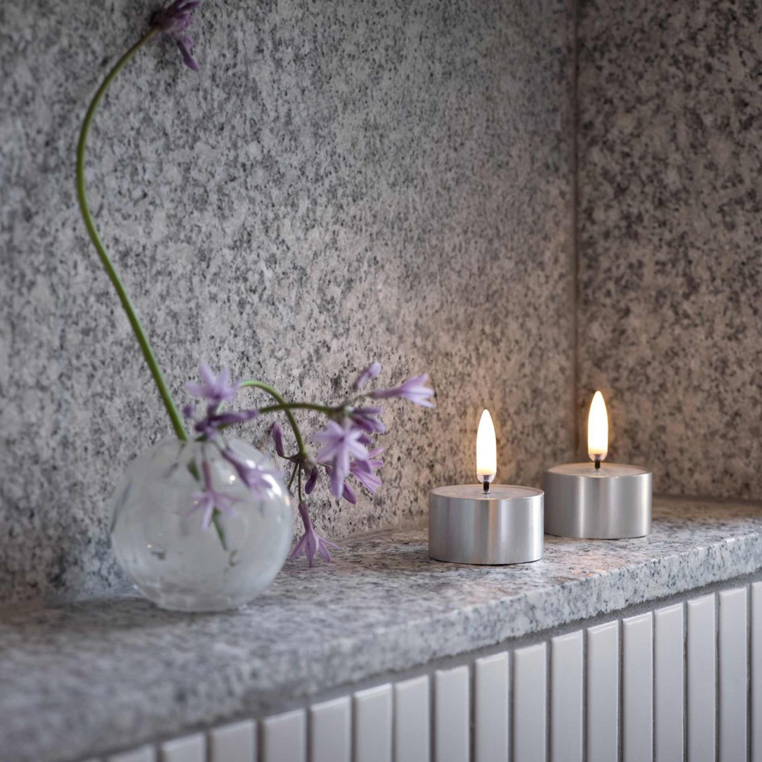 Uyuni Lighting - LED Teelicht 2er-Set 4,1 x 2,3 cm silver