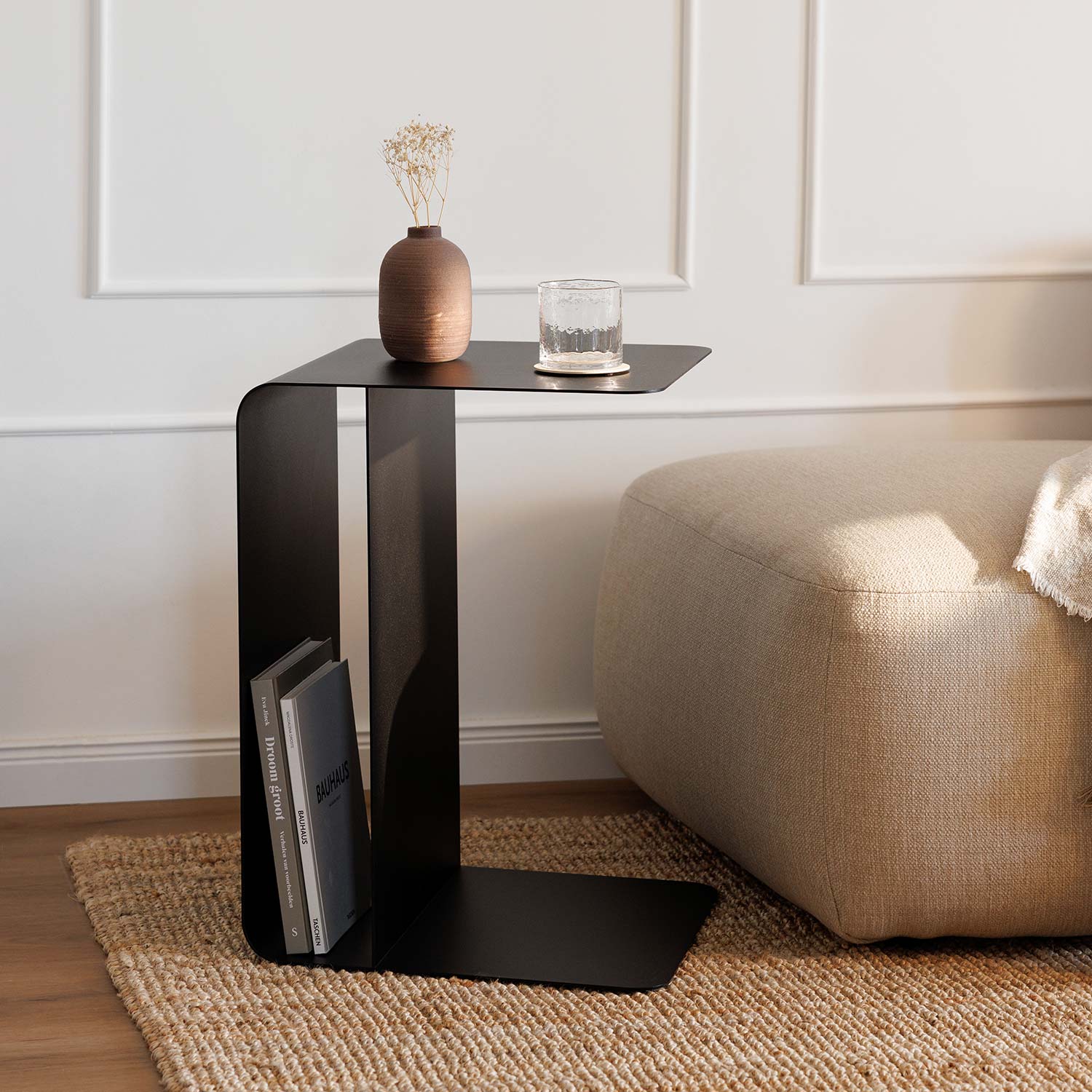 metallbude cosmo schwarz beistelltisch hochkant 103153