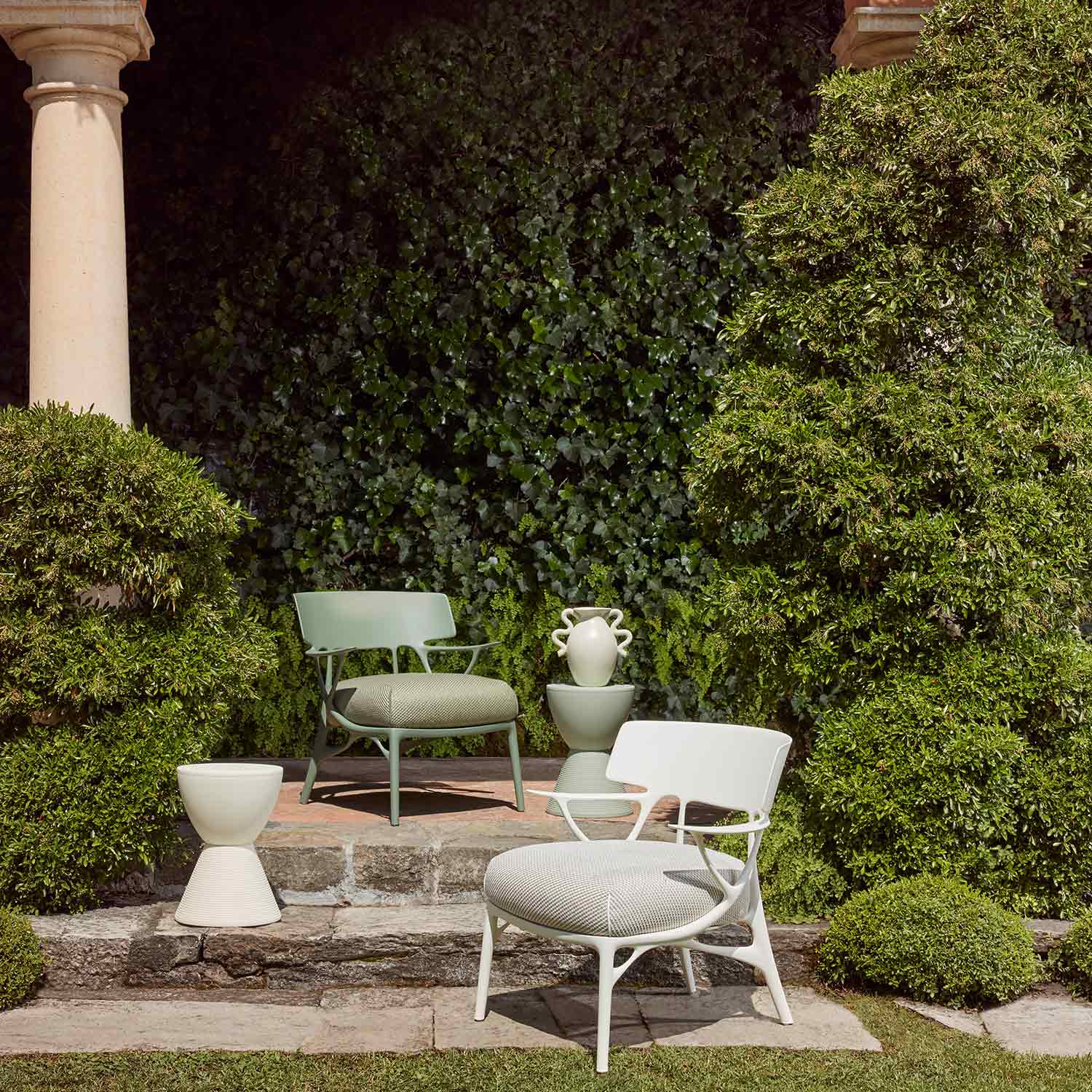 Kartell - A.I. Lounge Panamino Basic Sessel grau-grau