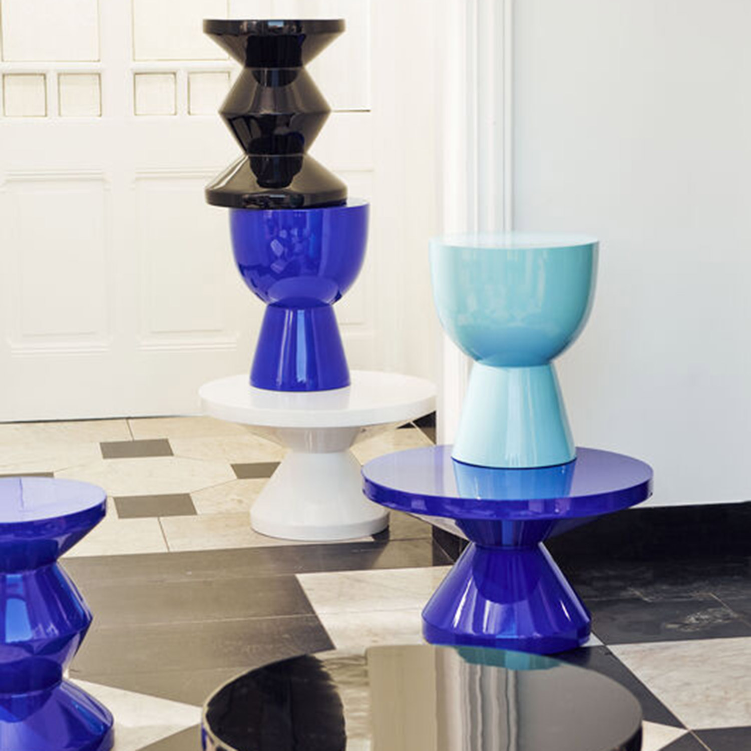 pols potten zig zag hocker schwarz wohnzimmer 95835