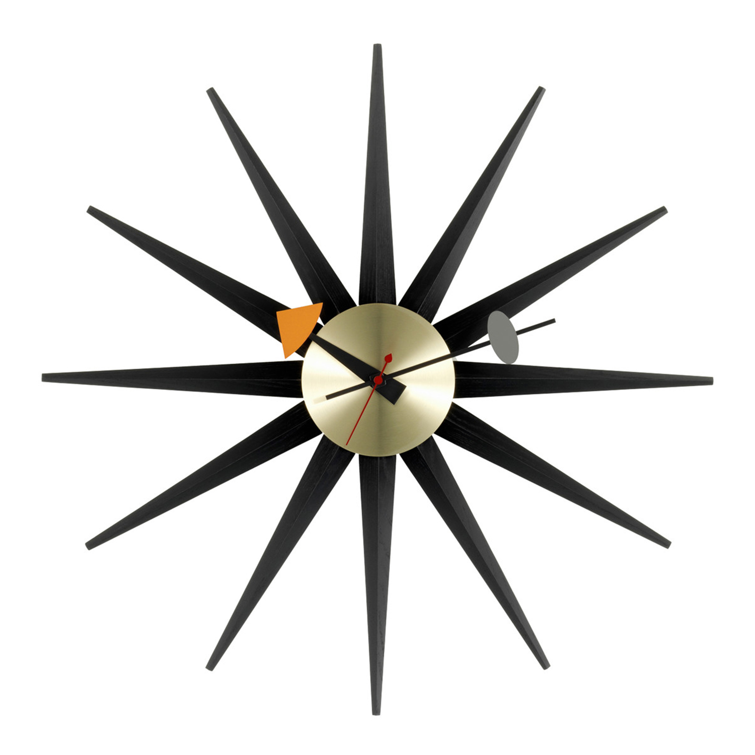 vitra sunburst uhr schwarz messing 34345