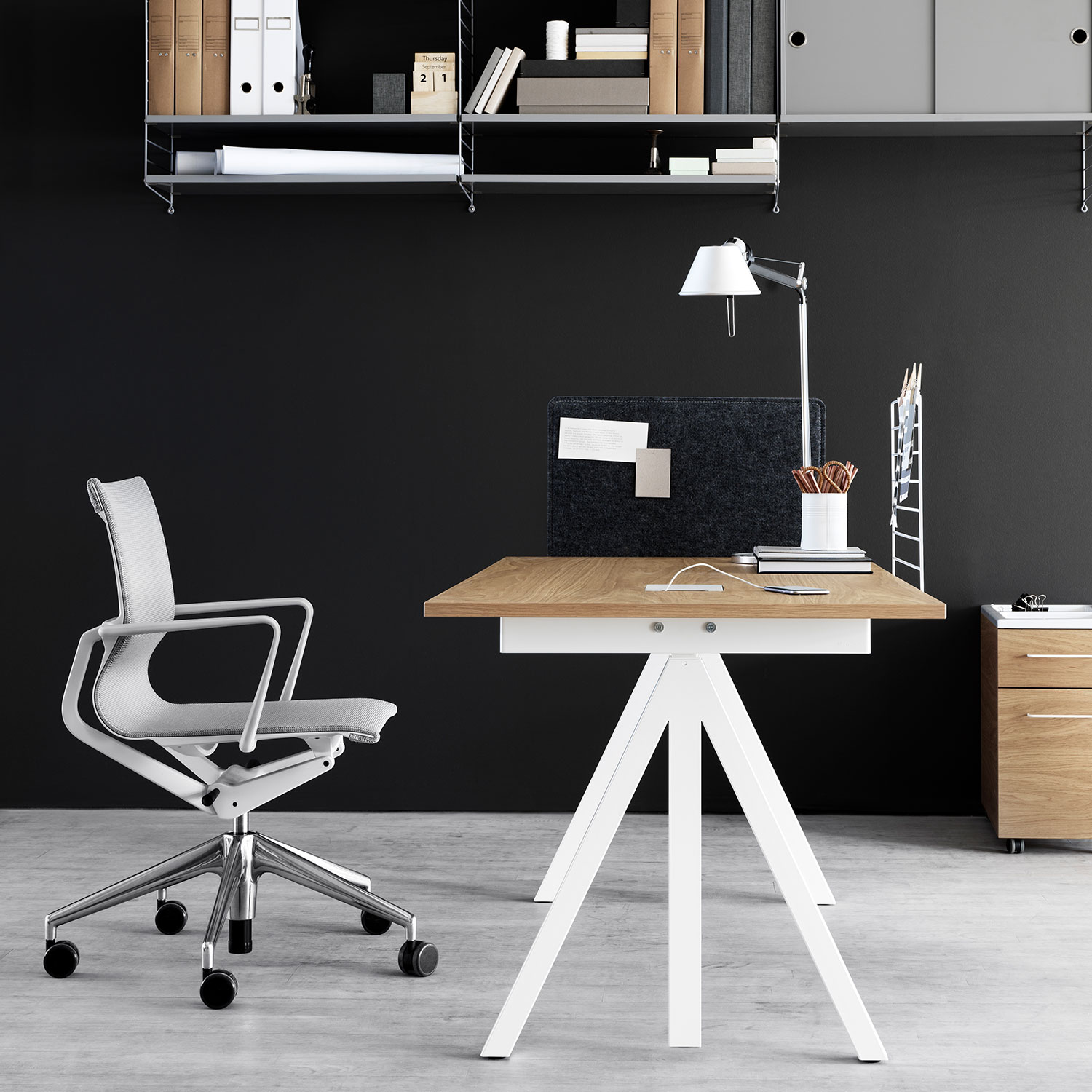 eiche weiss schreibtisch string 95062