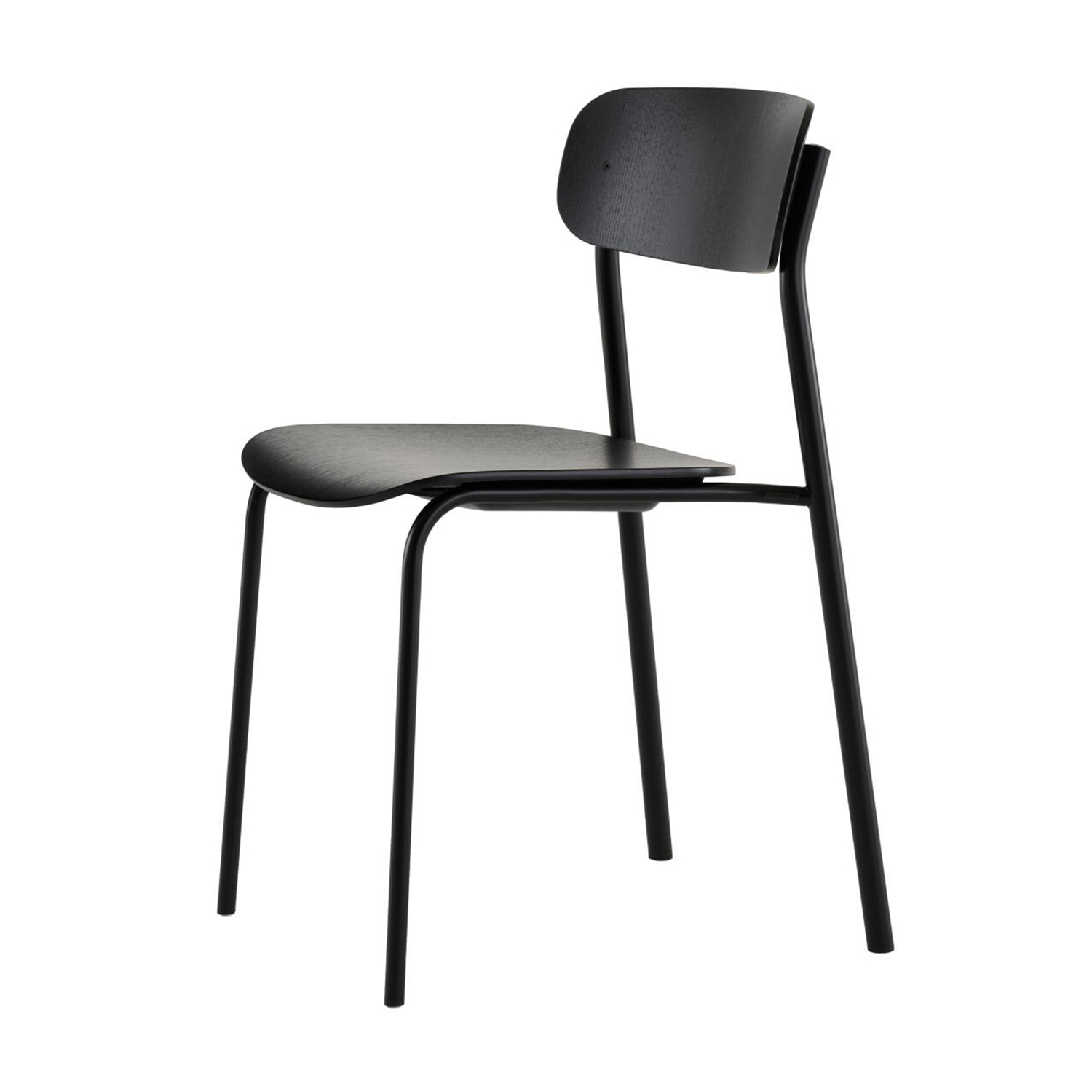 Thonet - S243 Stuhl tiefschwarz RA9005 / Eiche gebeizt TP29