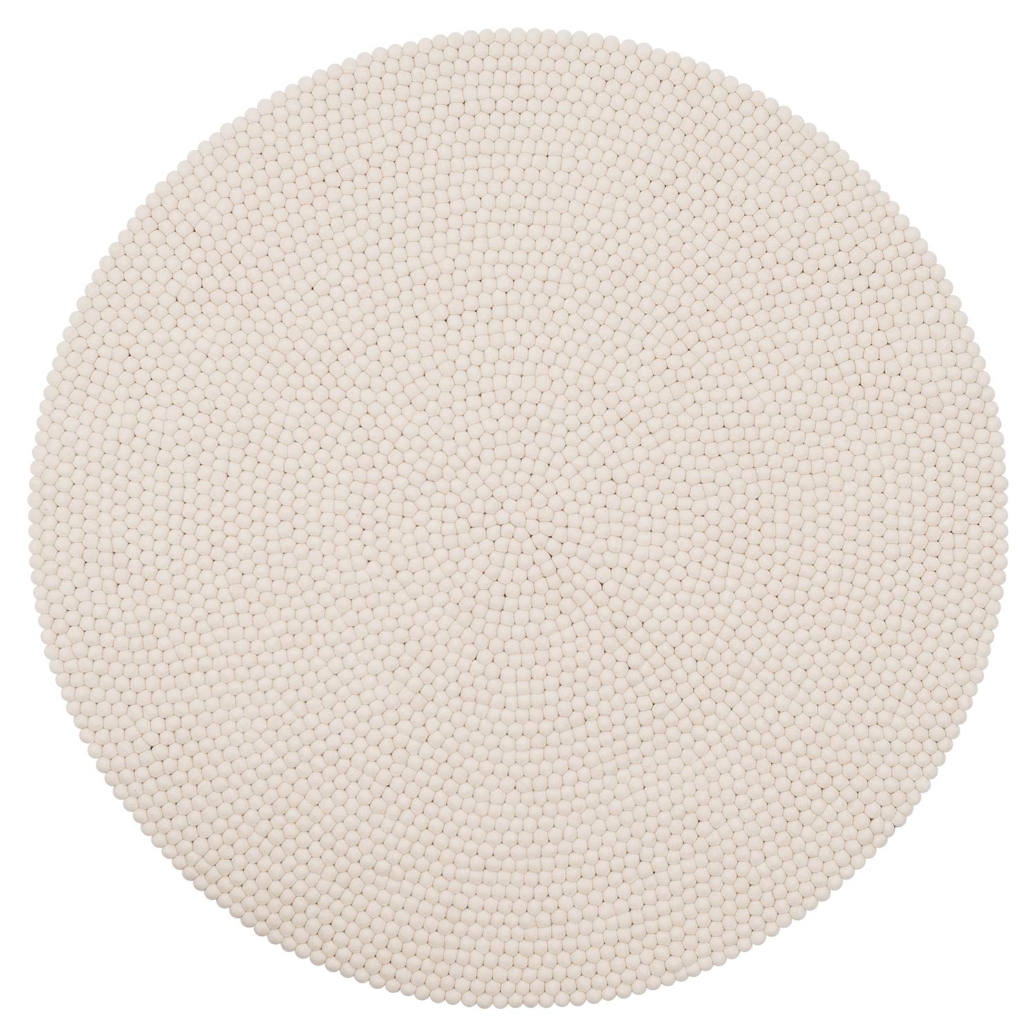 myfelt linea filzkugelteppich rund naturweiss gross 51954