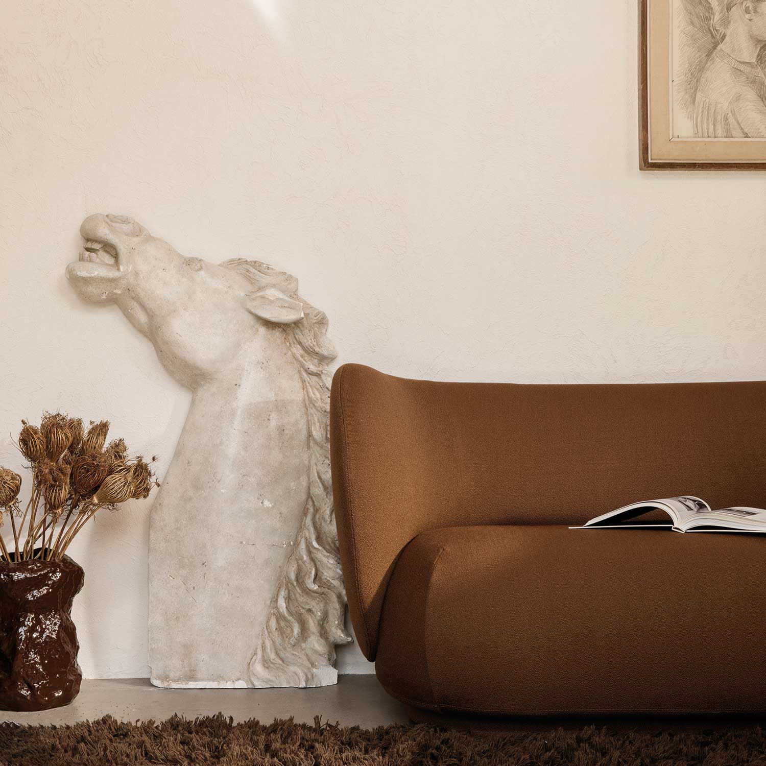 ferm living rico zweisitzer braun close up 85054