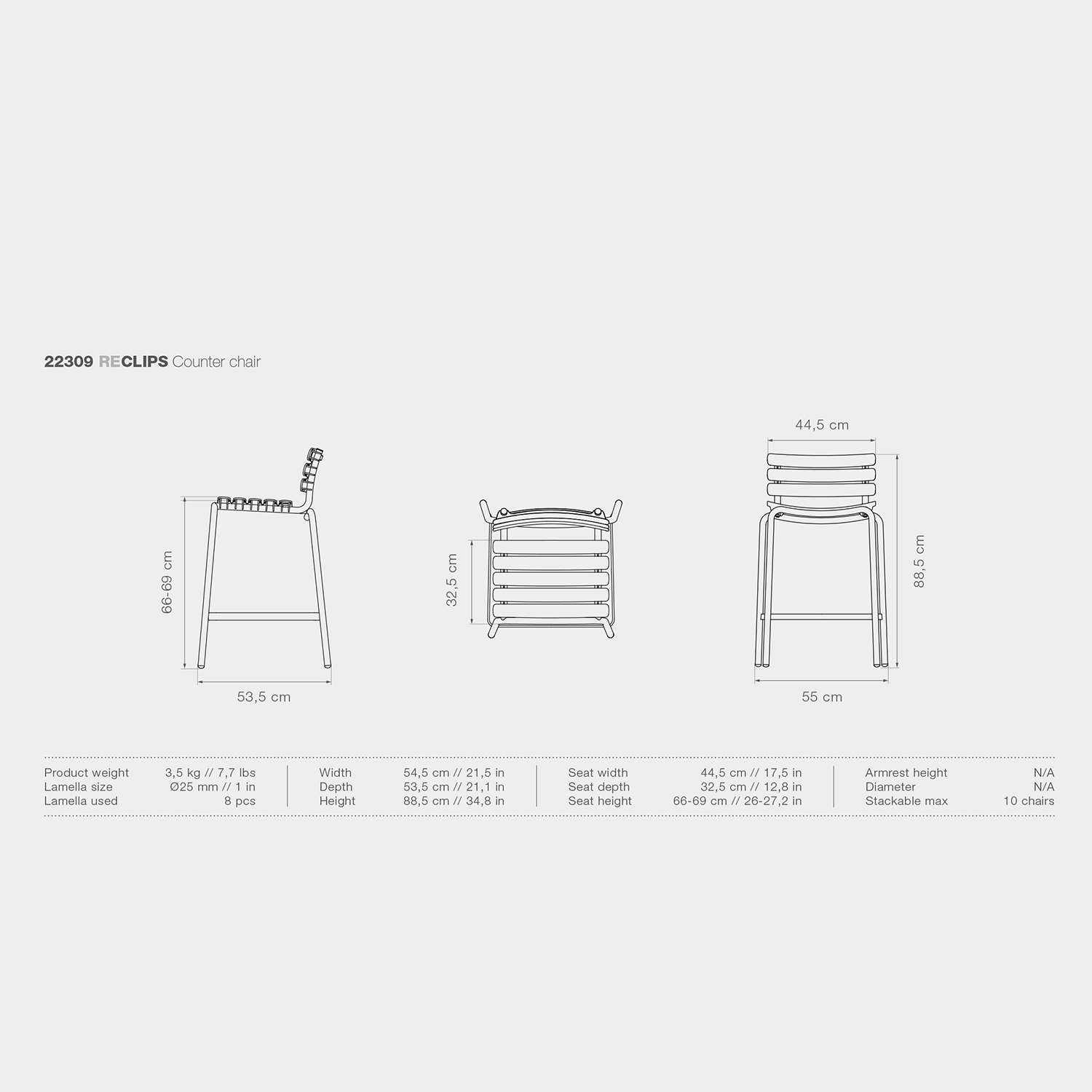 houe reclips counter chair abmessungen 99058