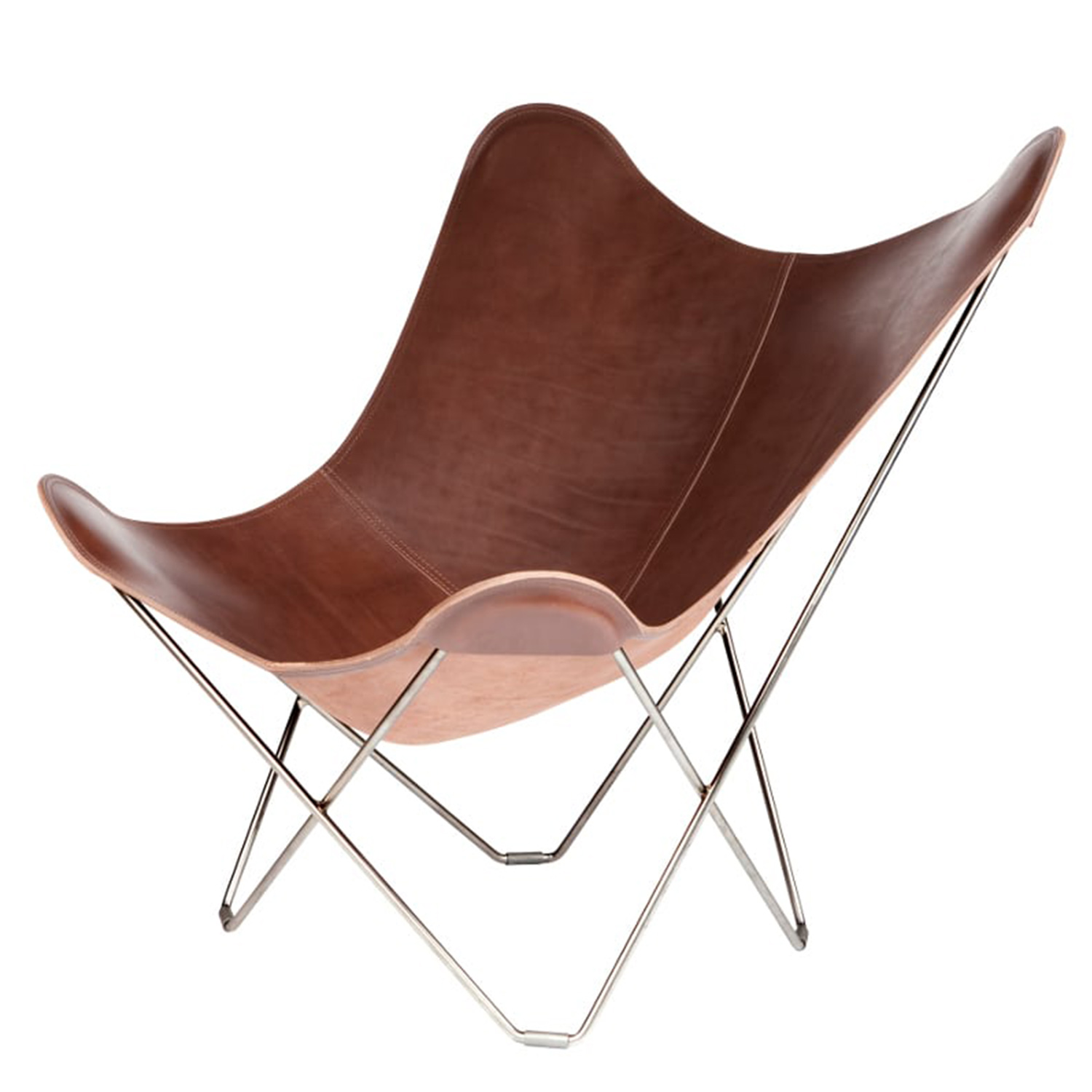 cuero design butterfly chair pampa mariposa chocolate chrome 75837
