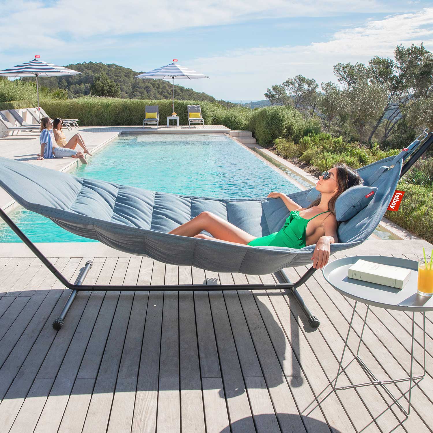 fatboy steel blue haengematte sunbrella pool 58782