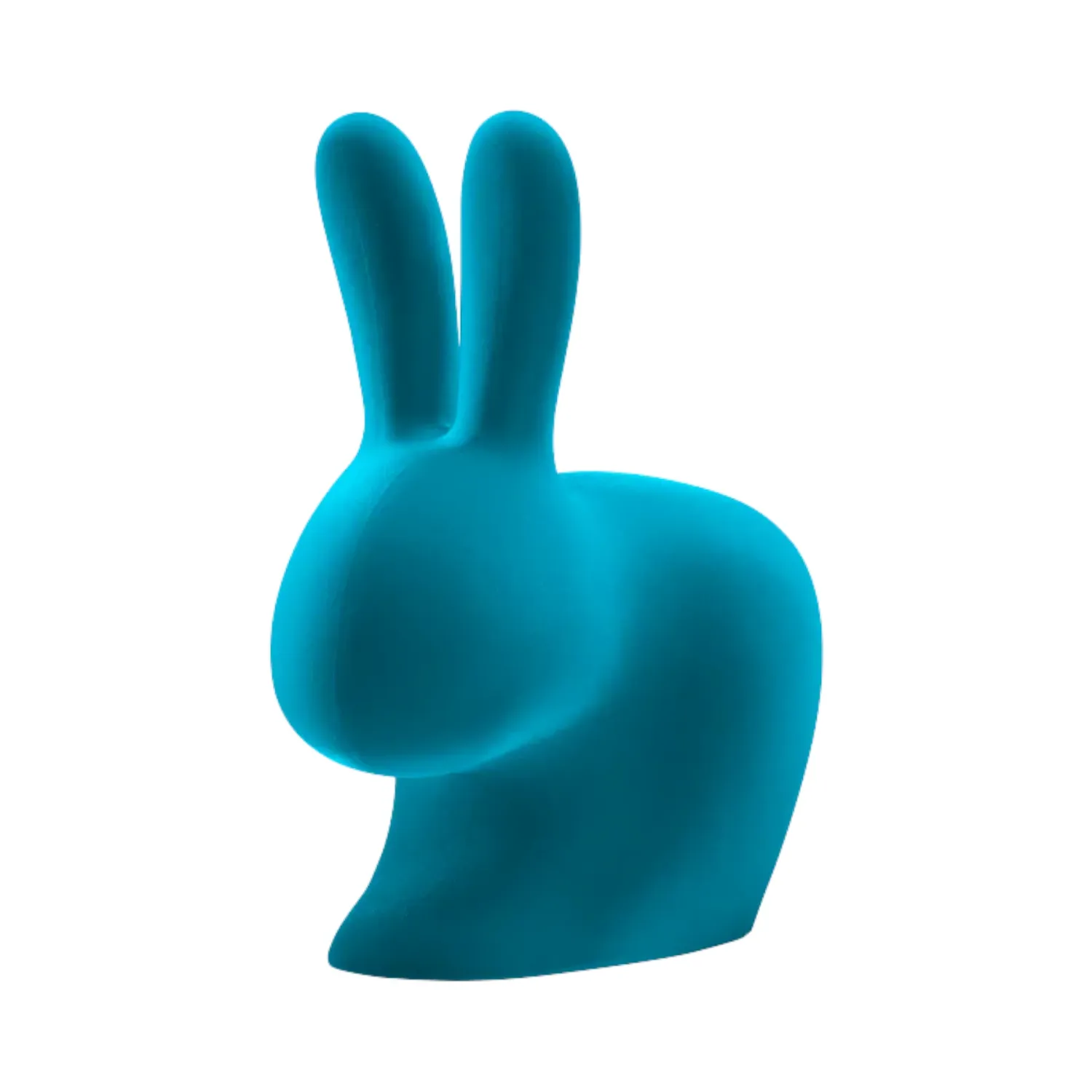 Qeeboo - Rabbit Stuhl Baby Velvet Finish türkis