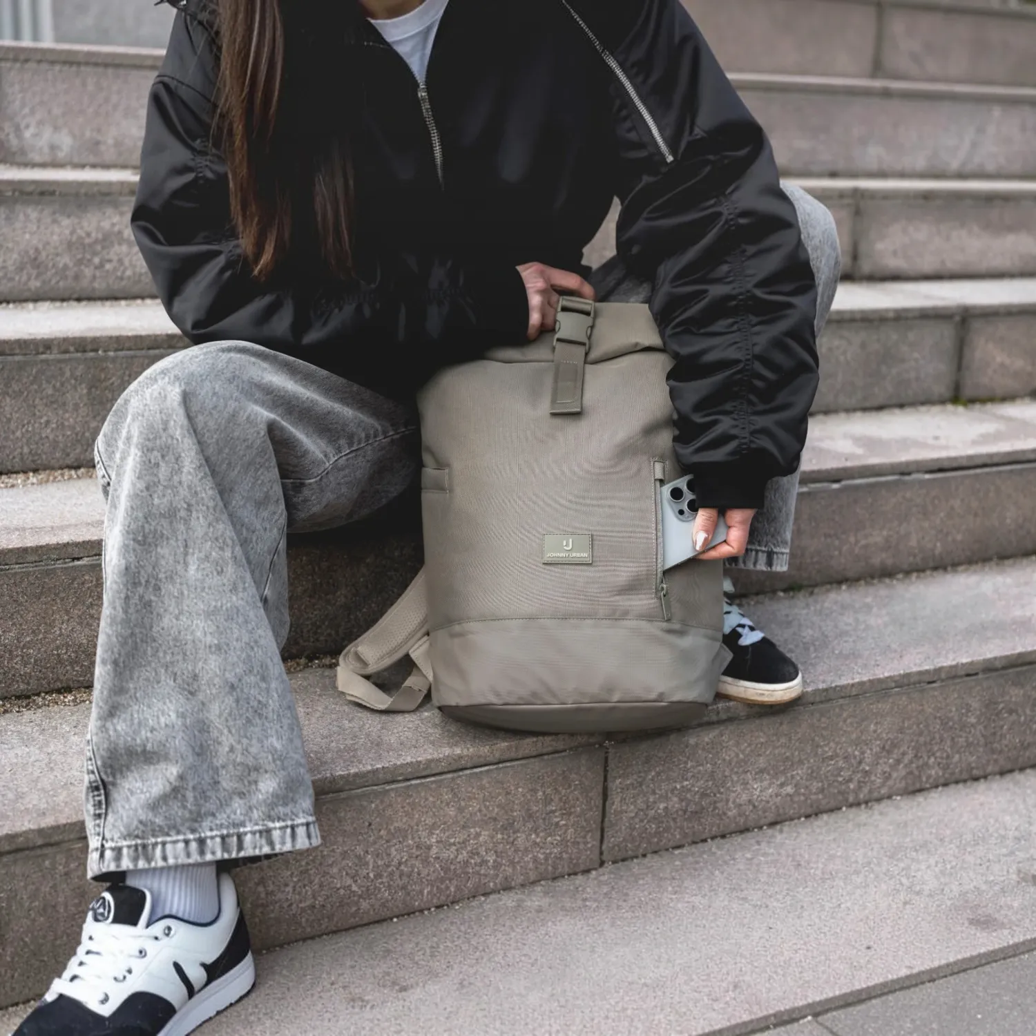 Johnny Urban - Luca Medium Rolltop Rucksack desert grey