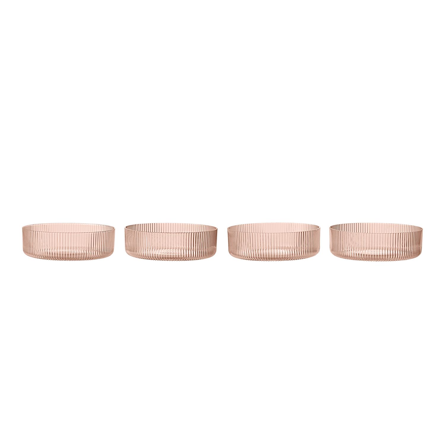 Ferm Living - Ripple 4-er Set Servierschüsseln blush