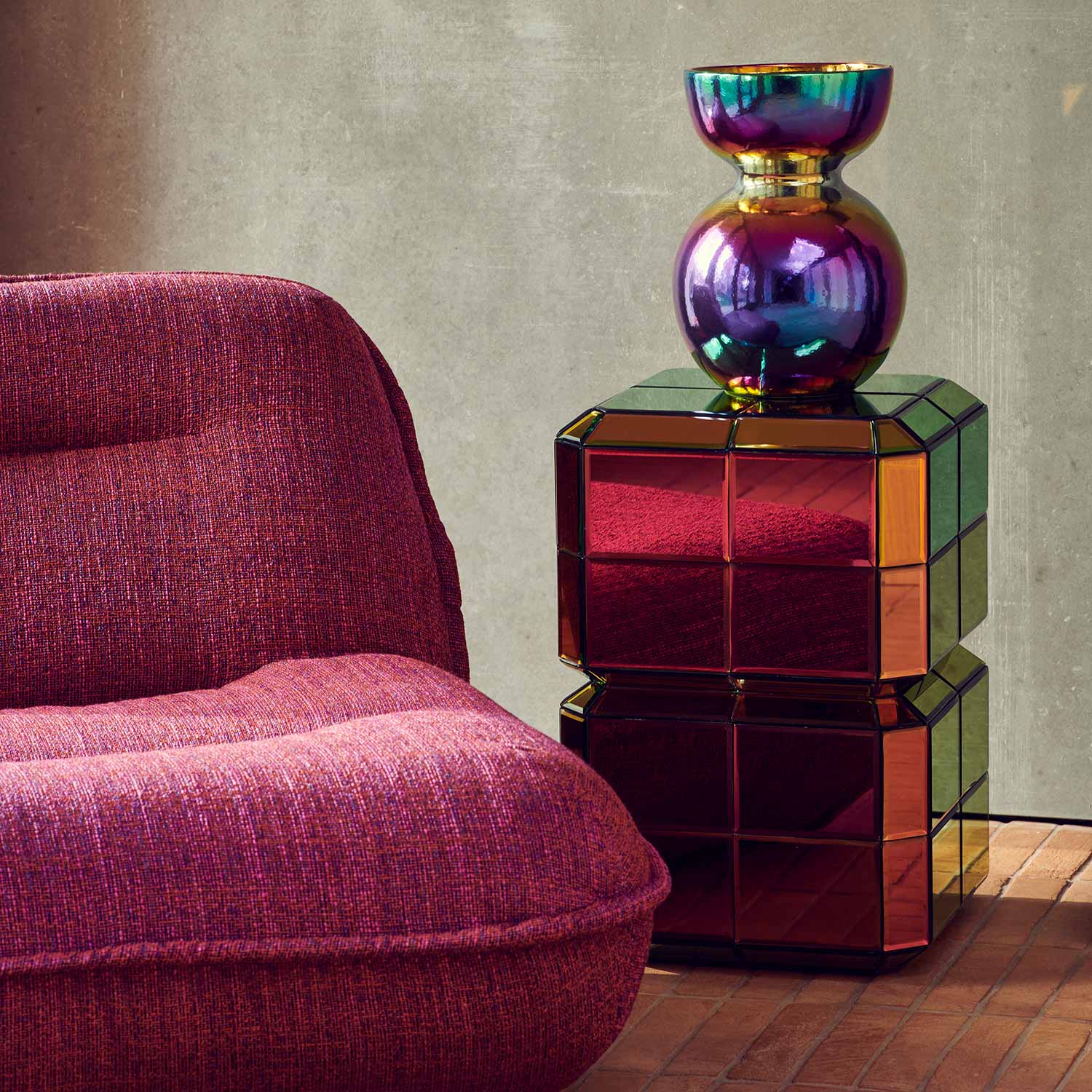 pols potten boolb vase m mehrfarbig sessel 99048