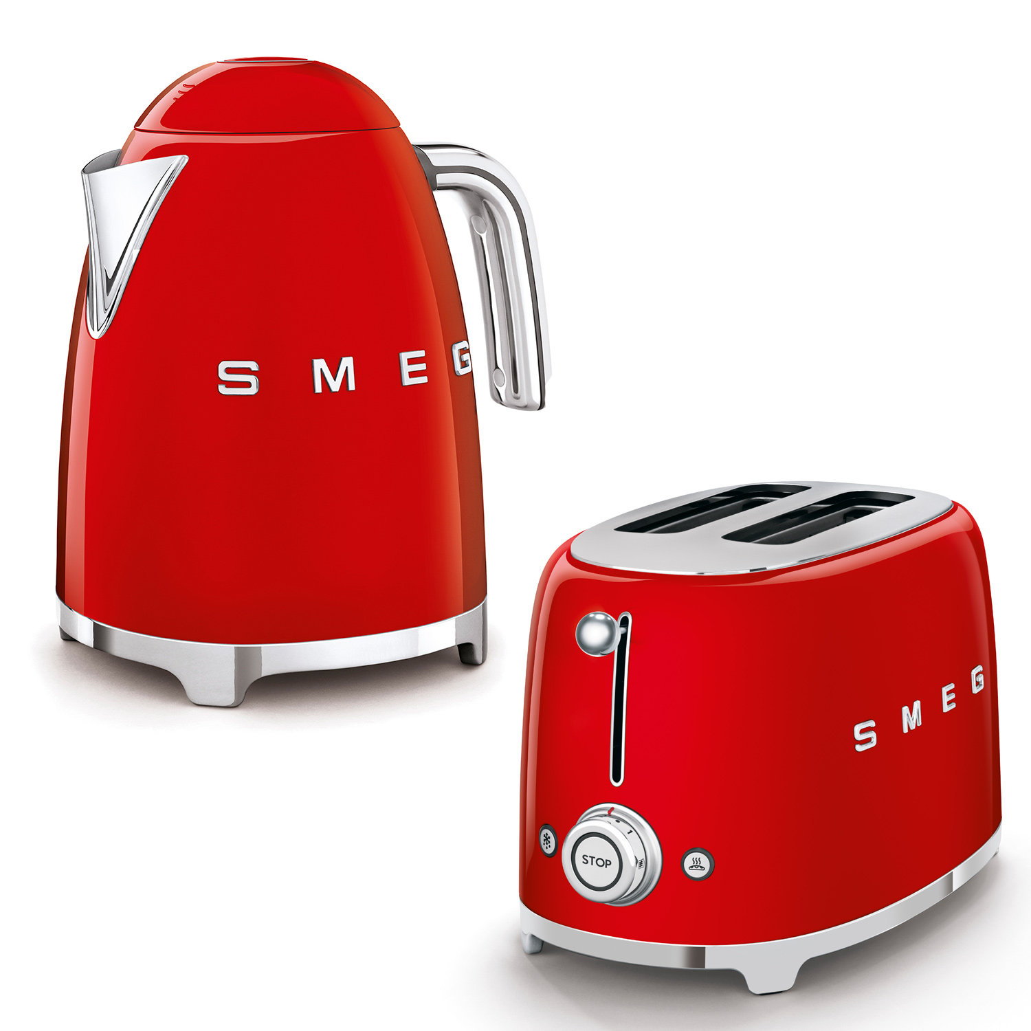 smeg kombi wasserkocher toaster rot 52669