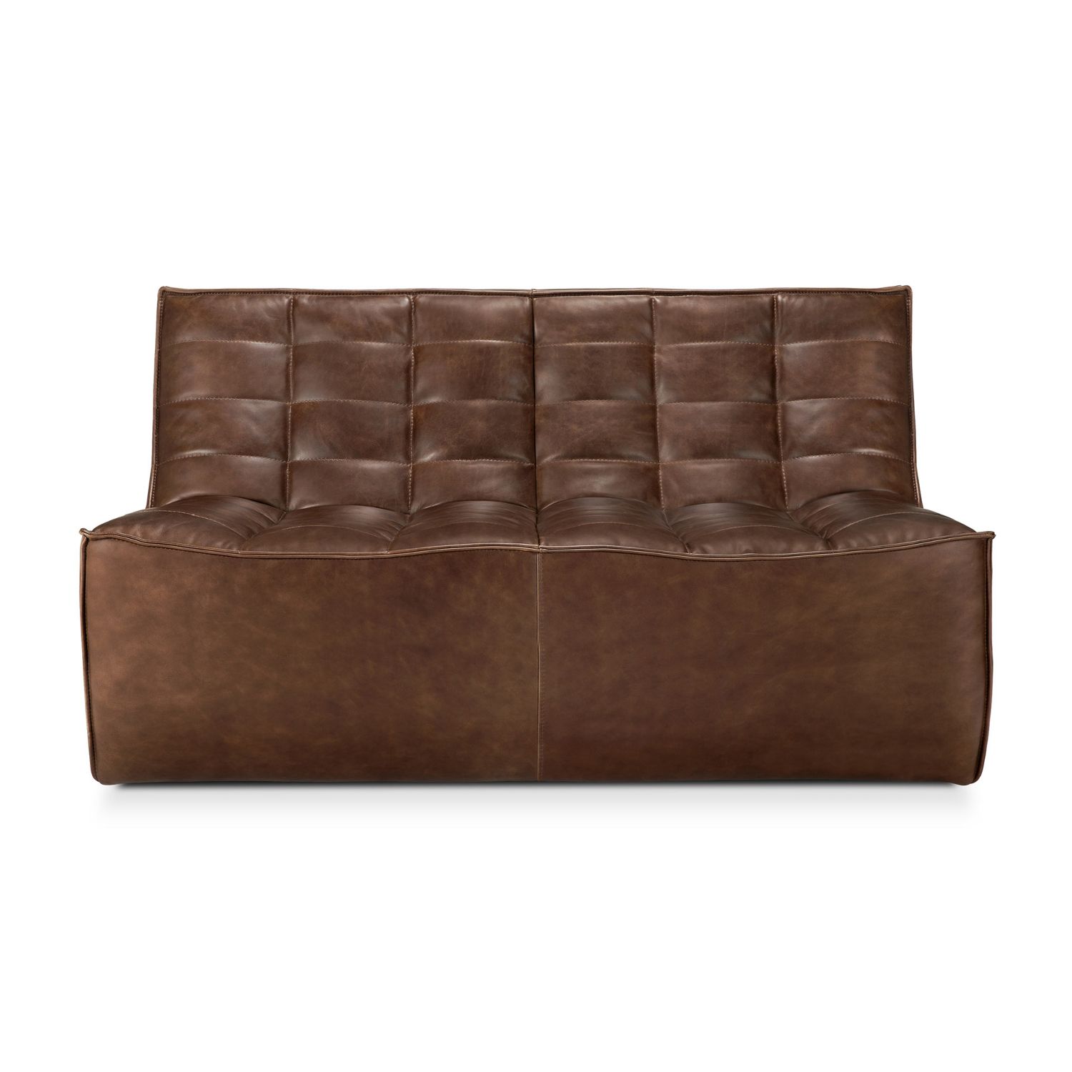 Ethnicraft - N701 Sofa modular leder chestnut Zweisitzer