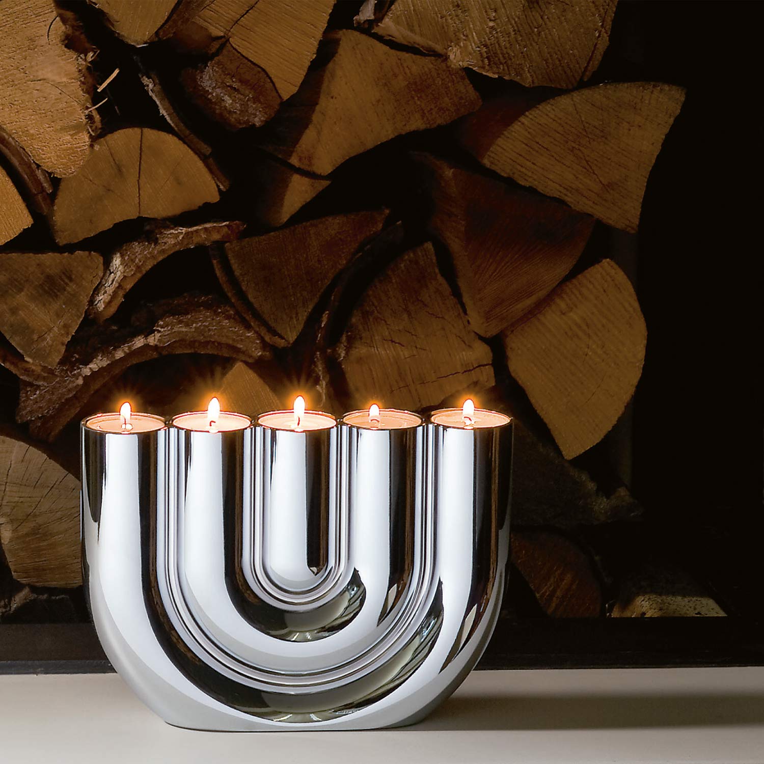 philippi double u teelichthalter chrom 81090