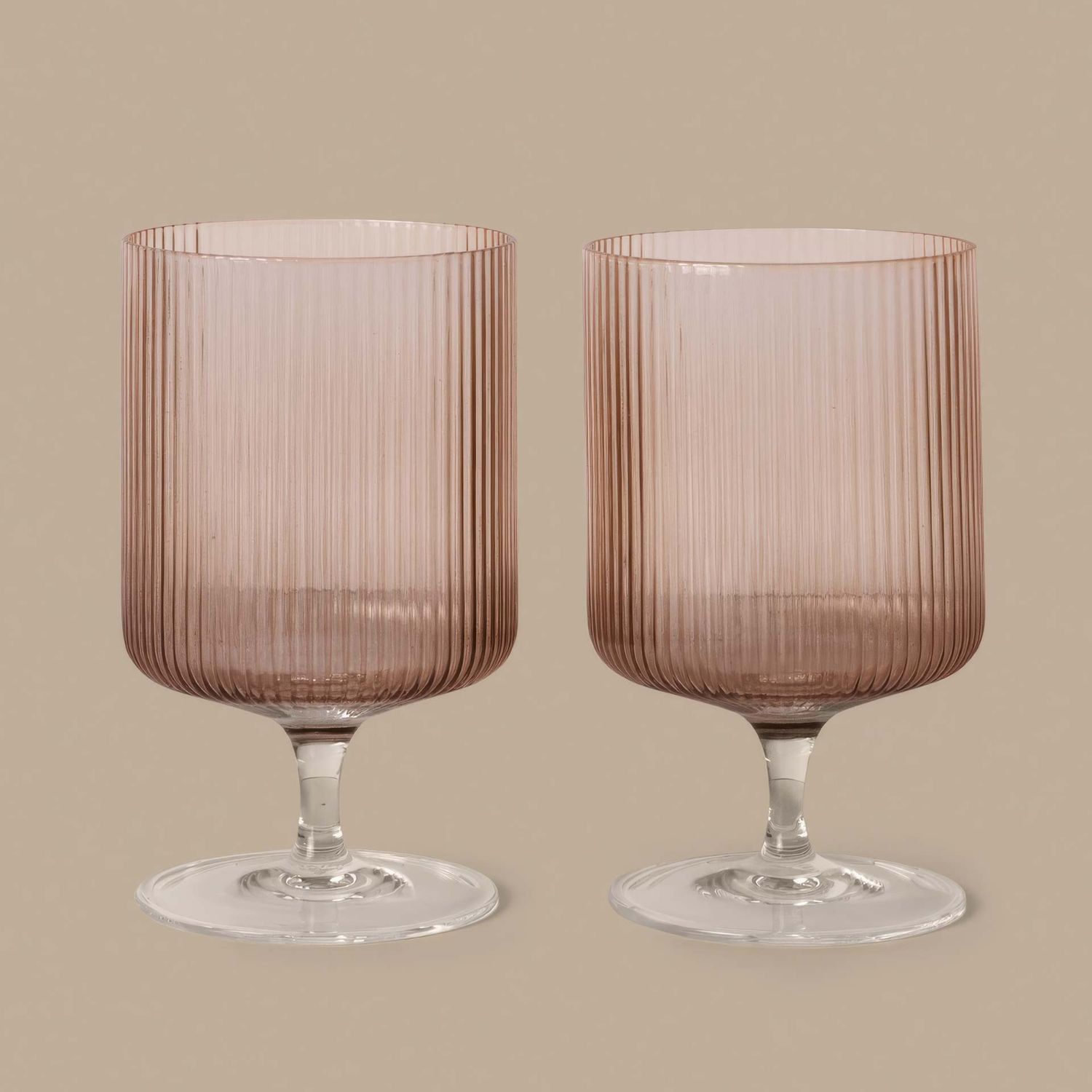 Ferm Living - Ripple Weinglas 2er Set blush