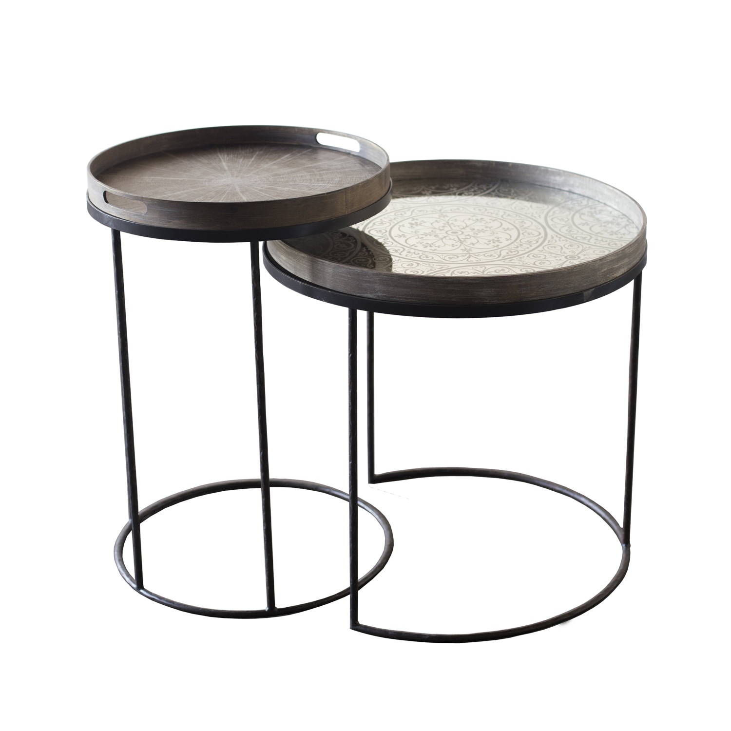 Ethnicraft Notre Monde 20721 Tisch set rund hoch round table tray set high 1