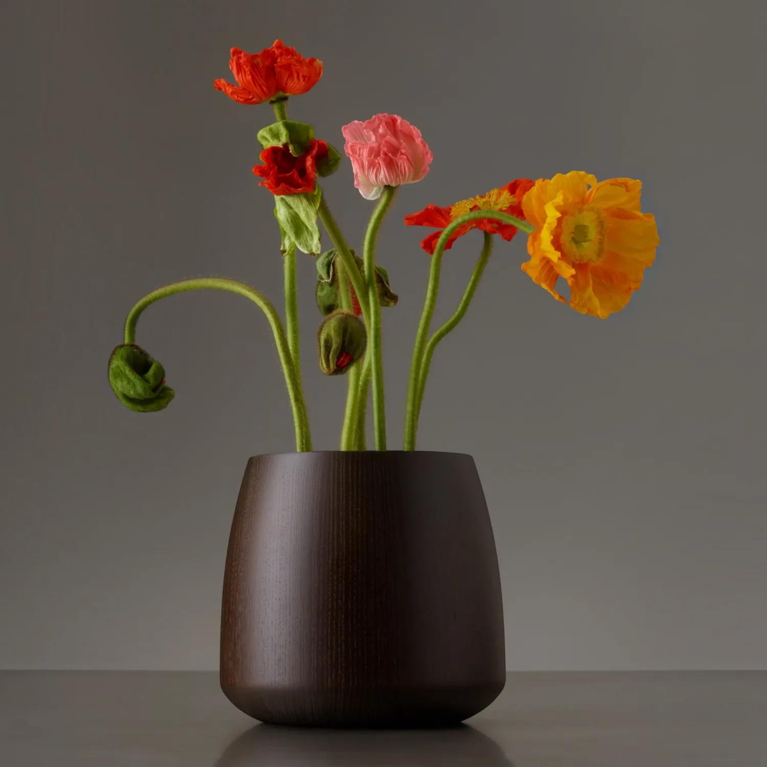 Decor Walther - ONYO Vase m. Steingutbehälter esche dunkel