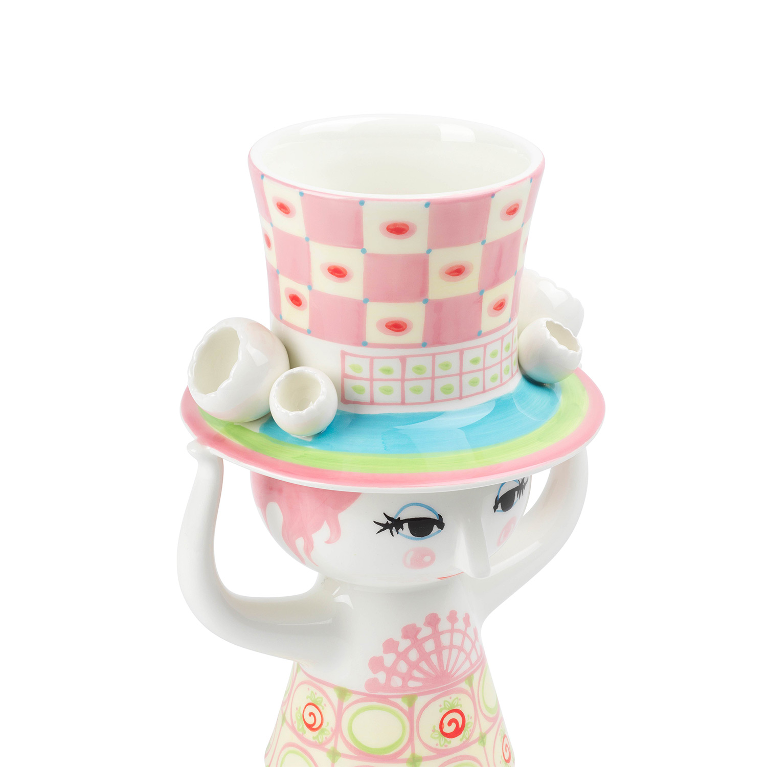 Björn Wiinblad - Lady mit Hut Kerzenständer pink 16 cm