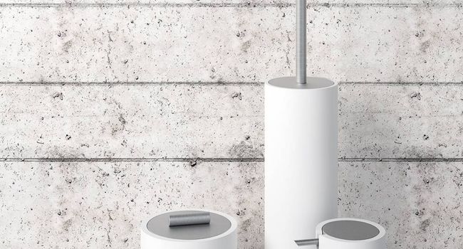 Decor Walther Toilettenbürste Stone Toilettenbürste neben Steinwand