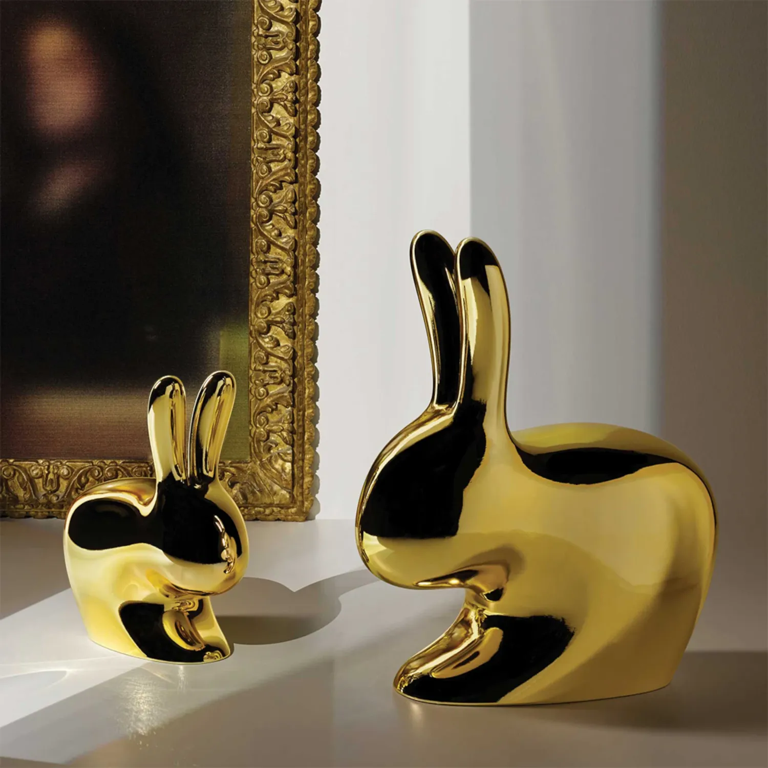 Qeeboo - Rabbit Stuhl Baby Metal Finish gold