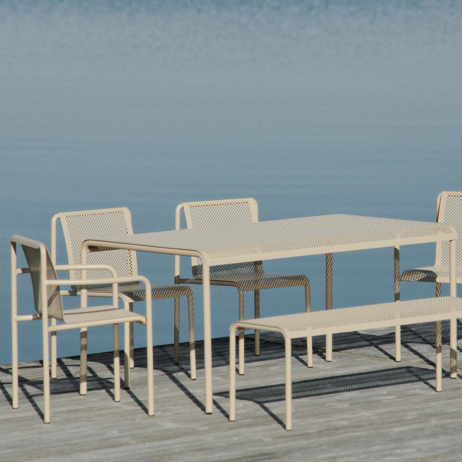 Ferm Living - Dapple Outdoor Stuhl mit Armlehnen tea green